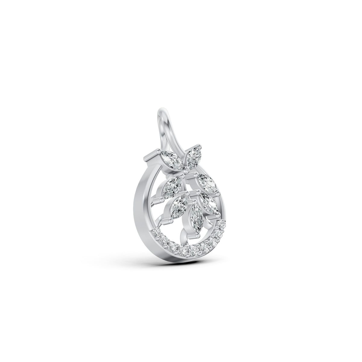 Leaf Cluster Diamond Pendant
