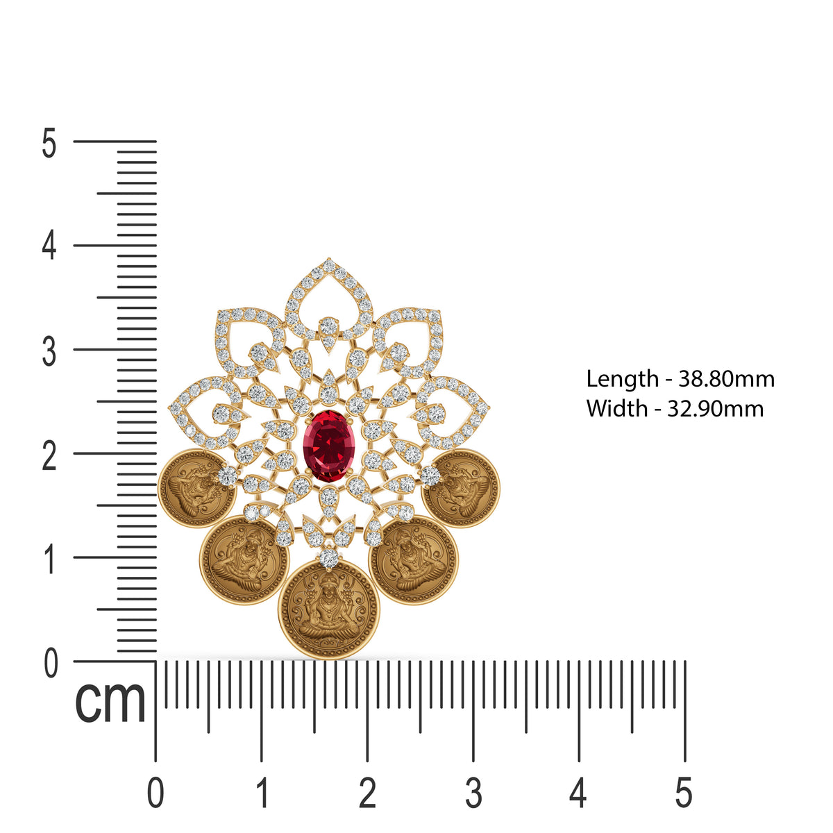 Regal Lakshmi Coin Diamond Pendant