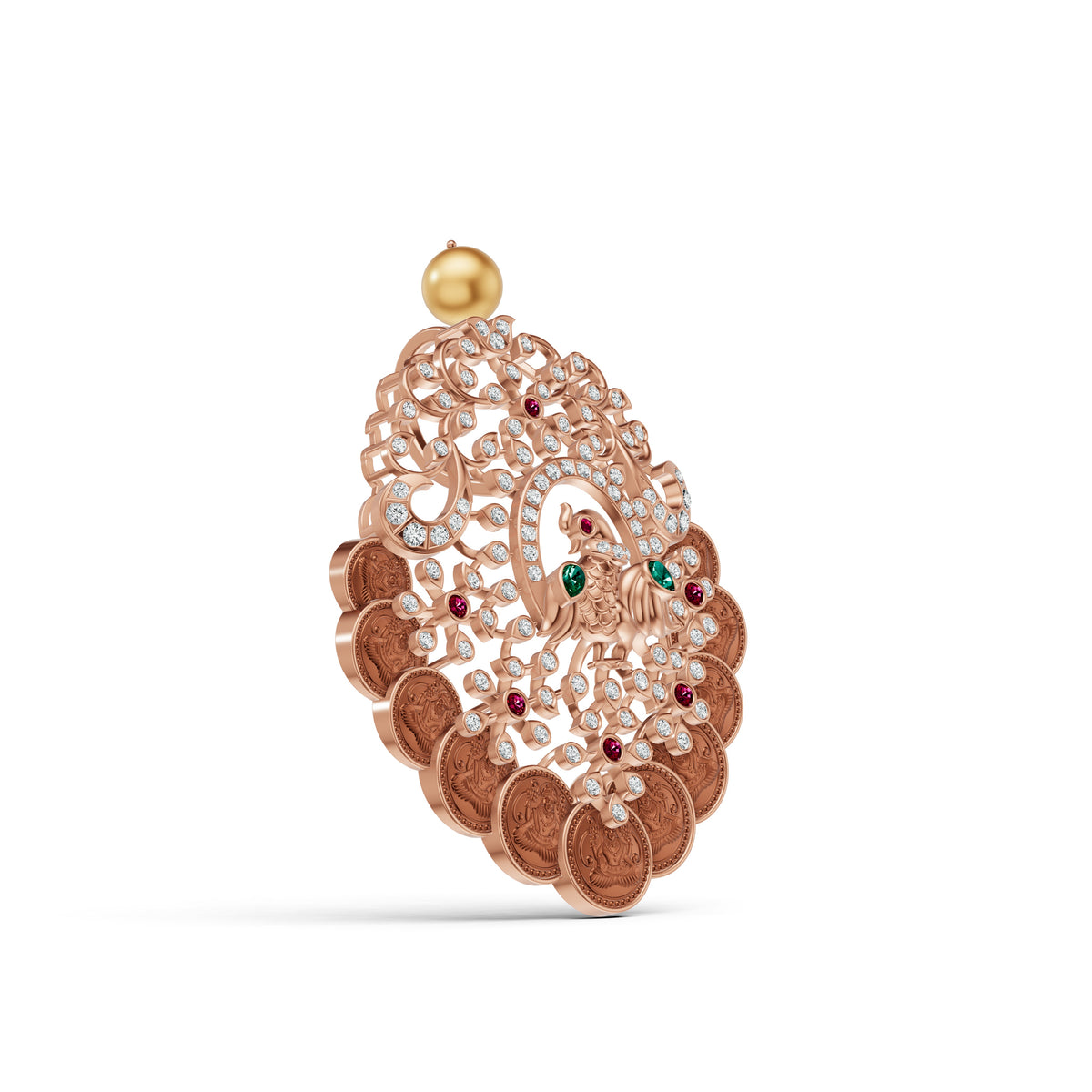 Heritage Peacock Kasu Pendant