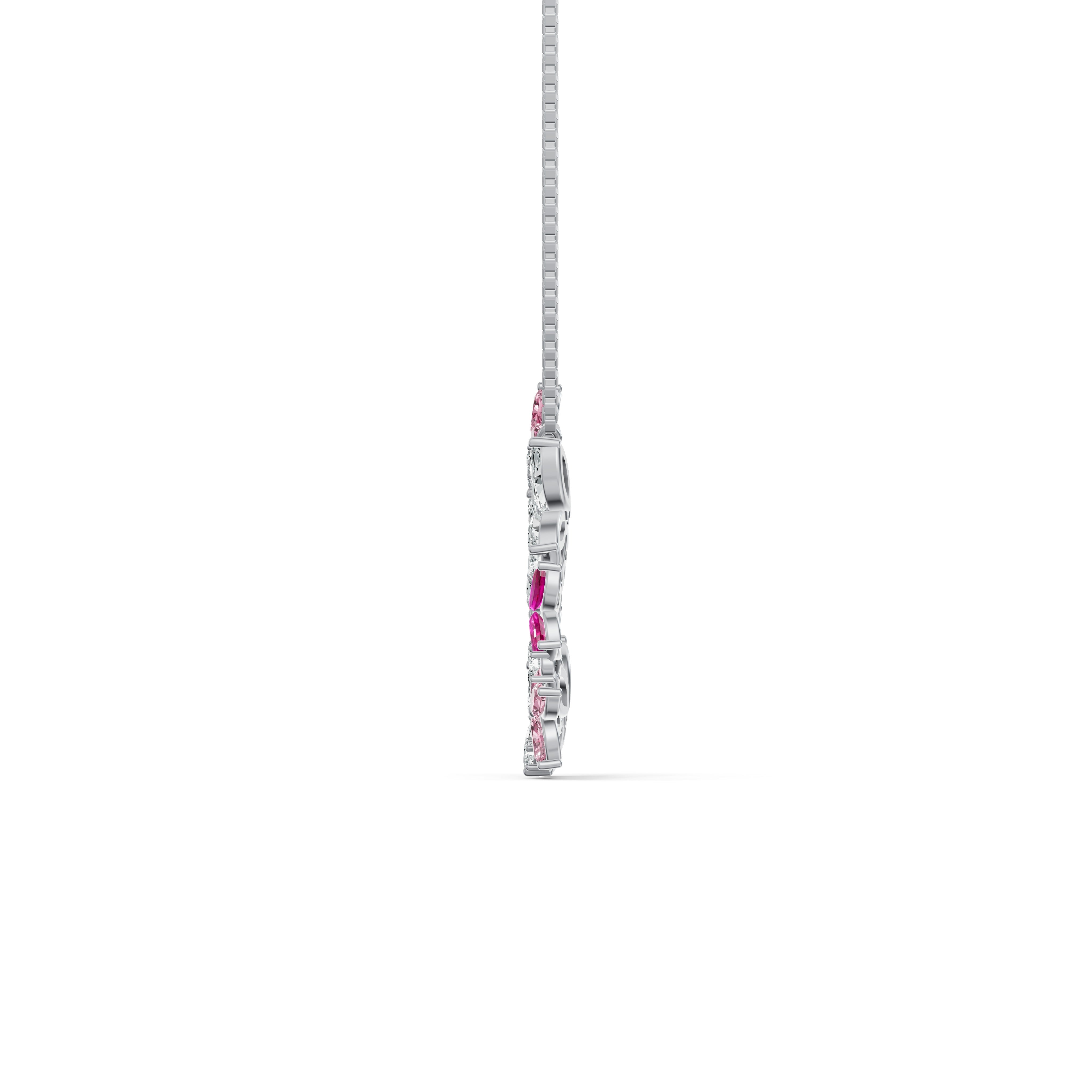Pink Floral Wreath Diamond Chain