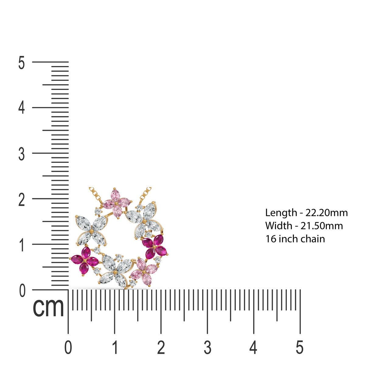 Pink Floral Wreath Diamond Chain