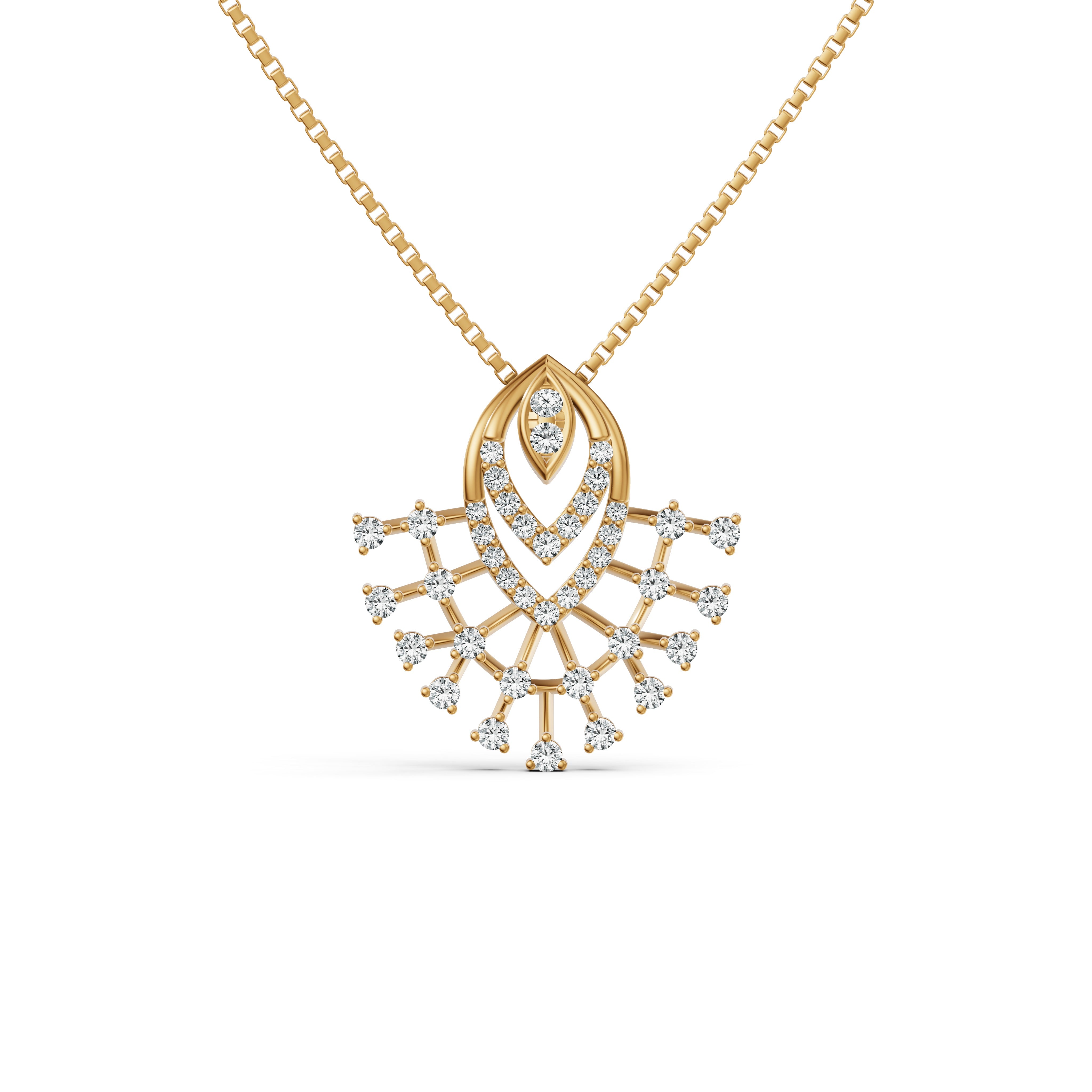 Lattice Fan Diamond Pendant