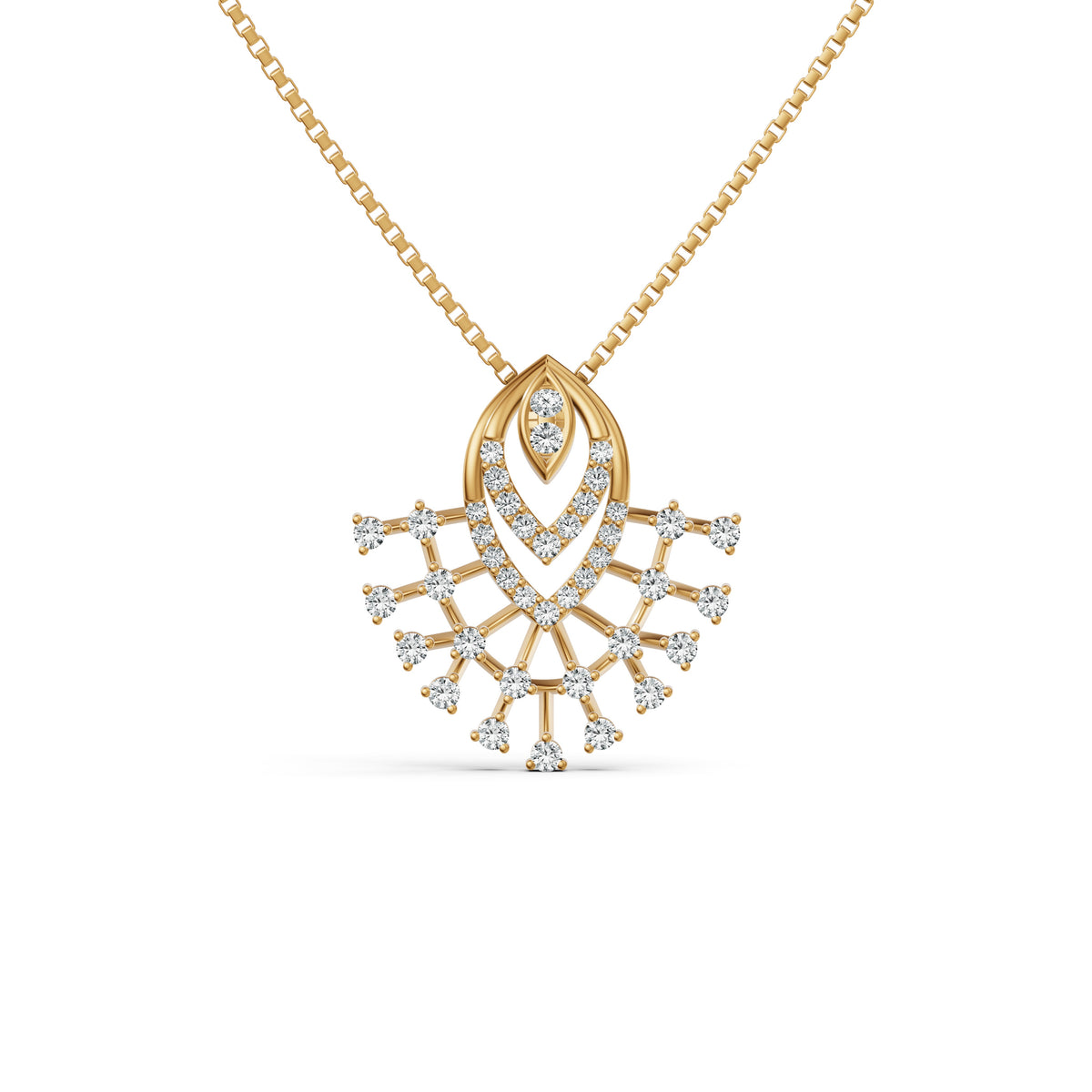 Lattice Fan Diamond Pendant