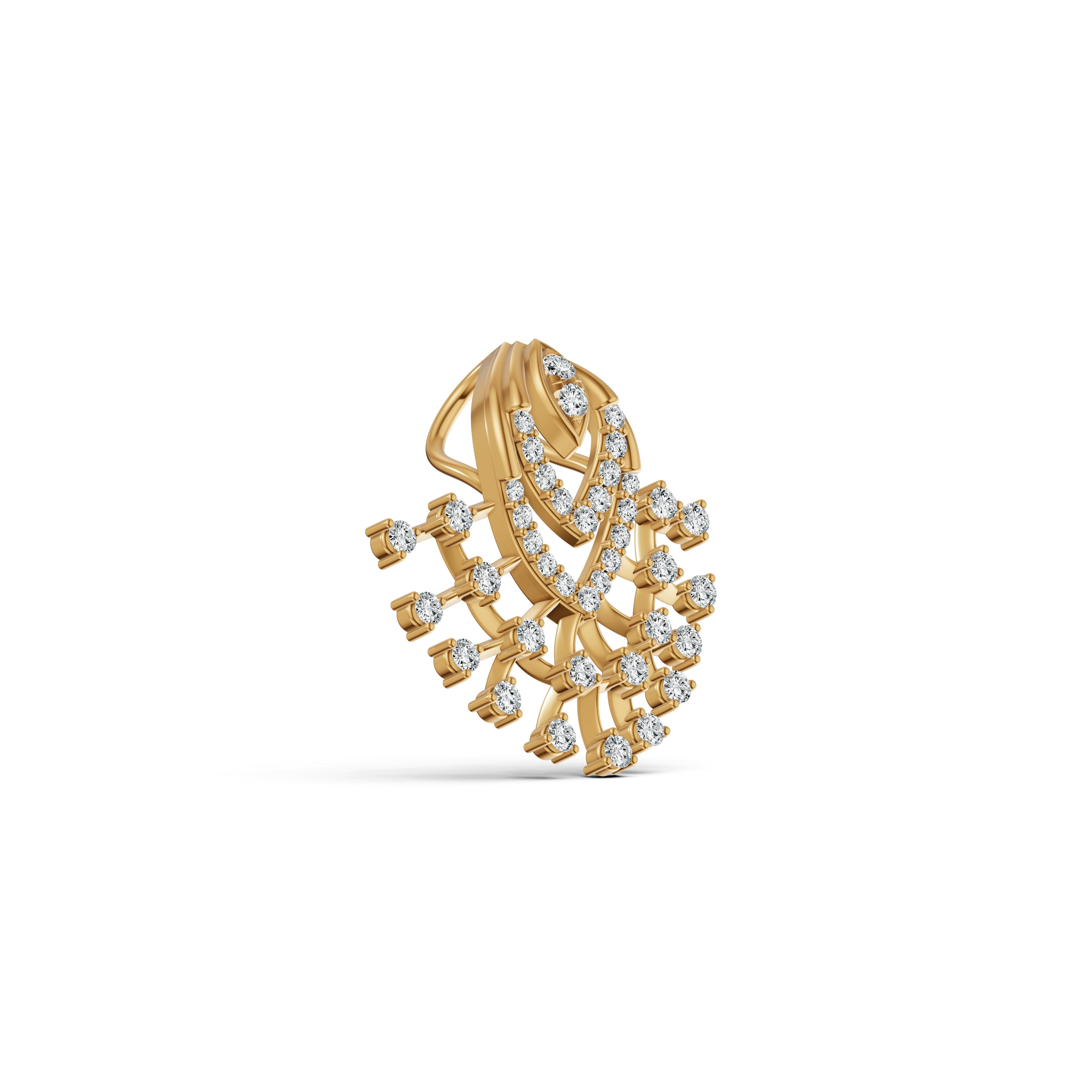 Lattice Fan Diamond Pendant