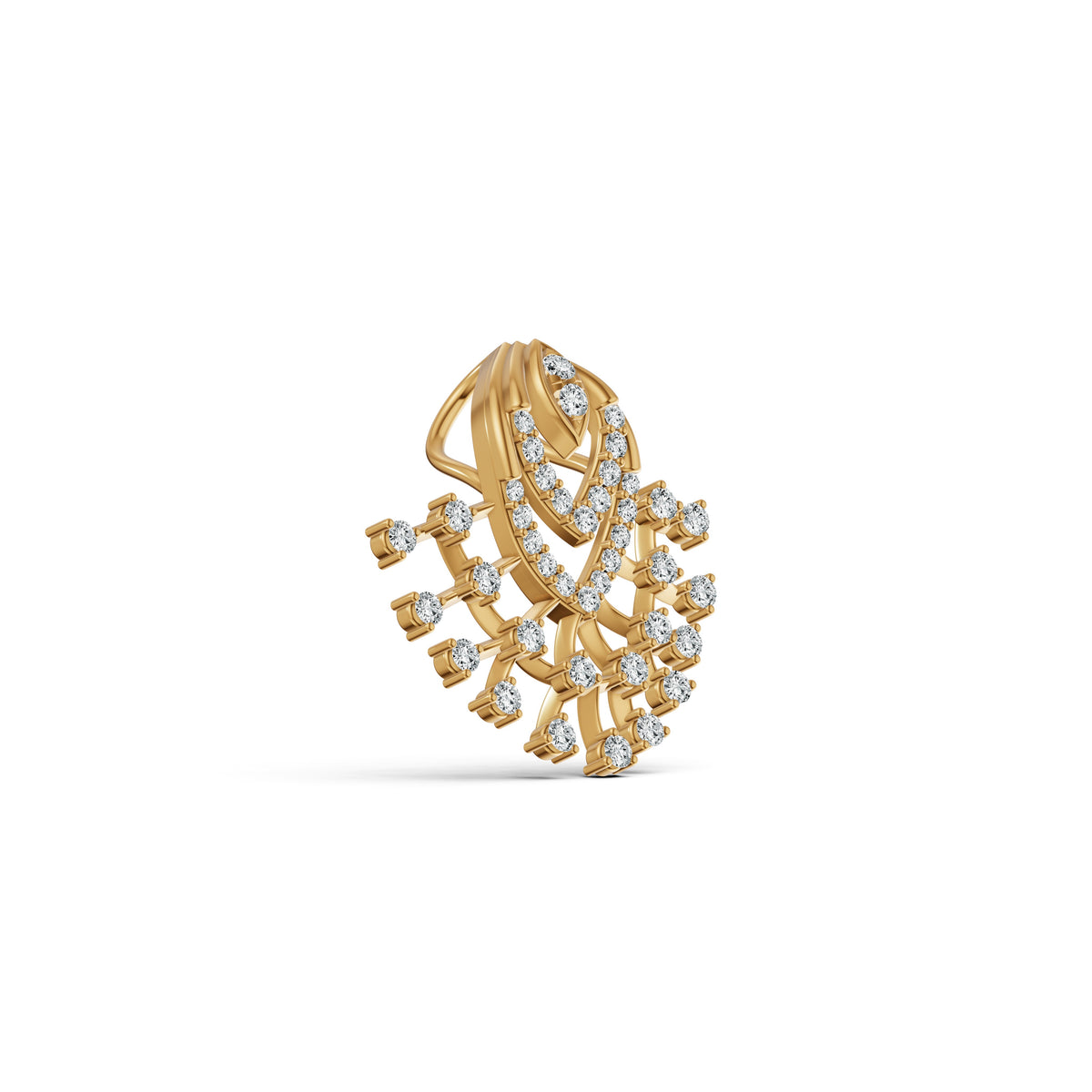 Lattice Fan Diamond Pendant