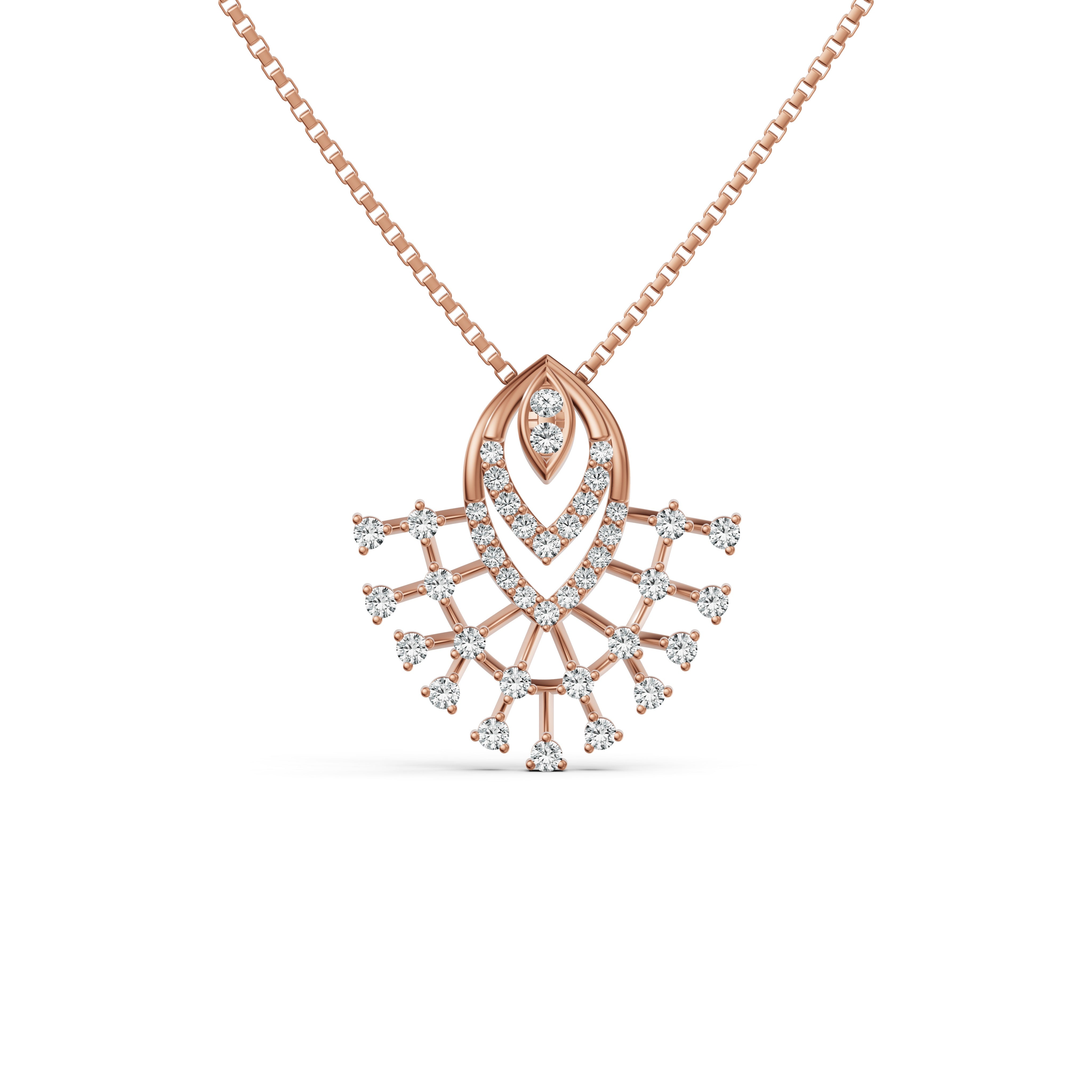 Lattice Fan Diamond Pendant