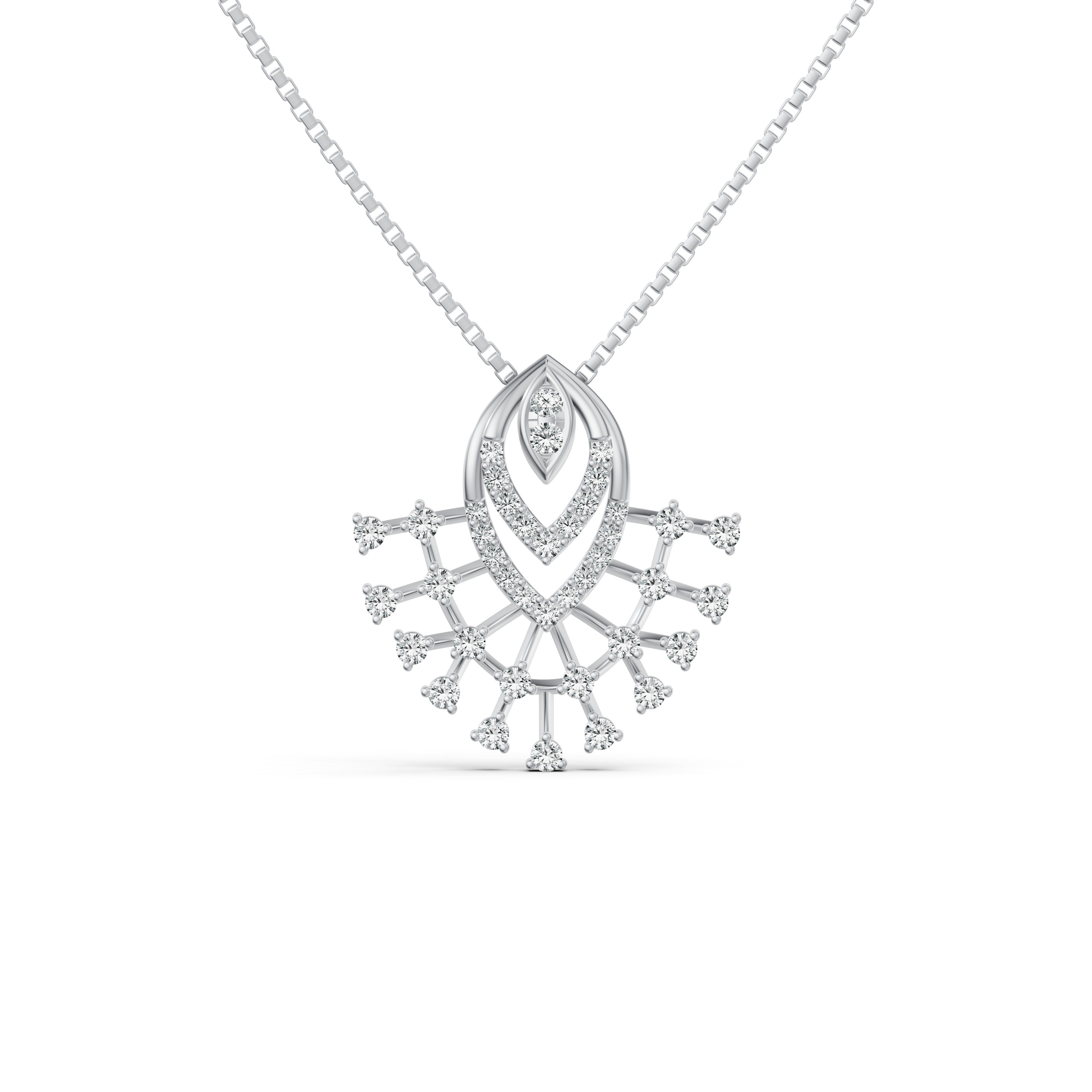 Lattice Fan Diamond Pendant