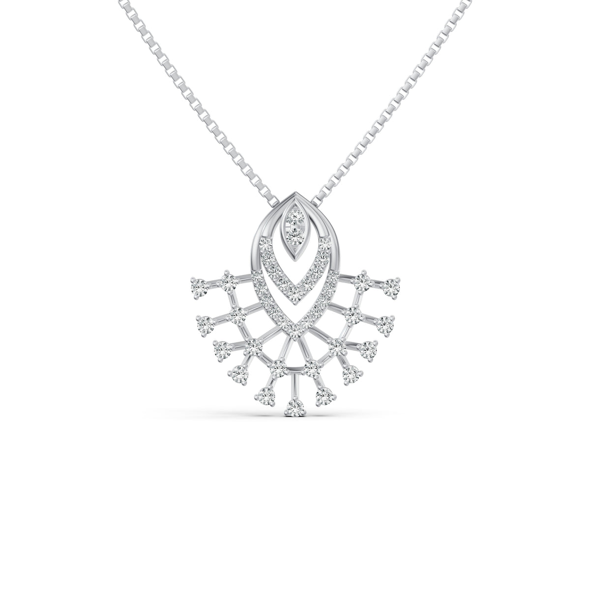 Lattice Fan Diamond Pendant