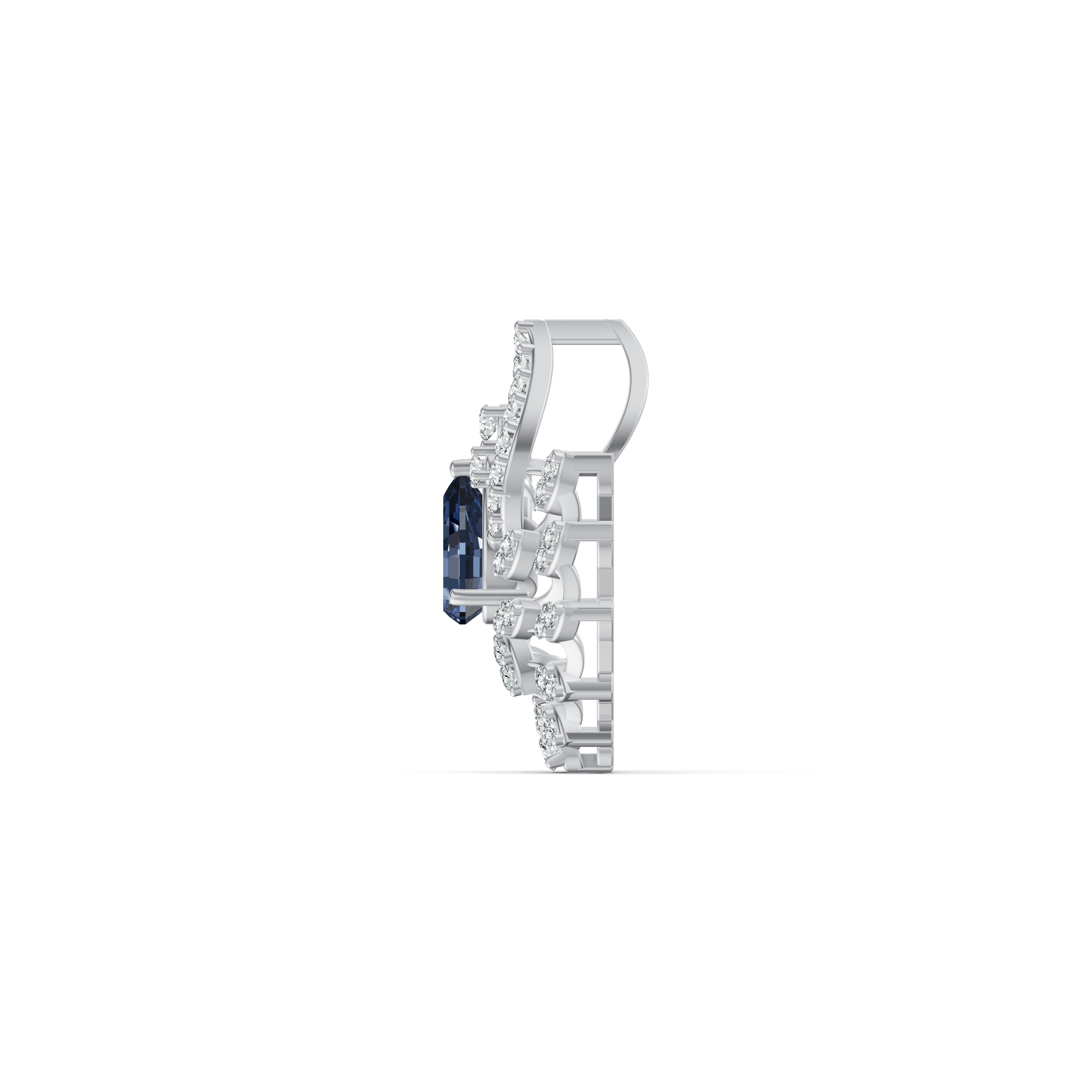 Regal Blue Peacock Diamond Pendant