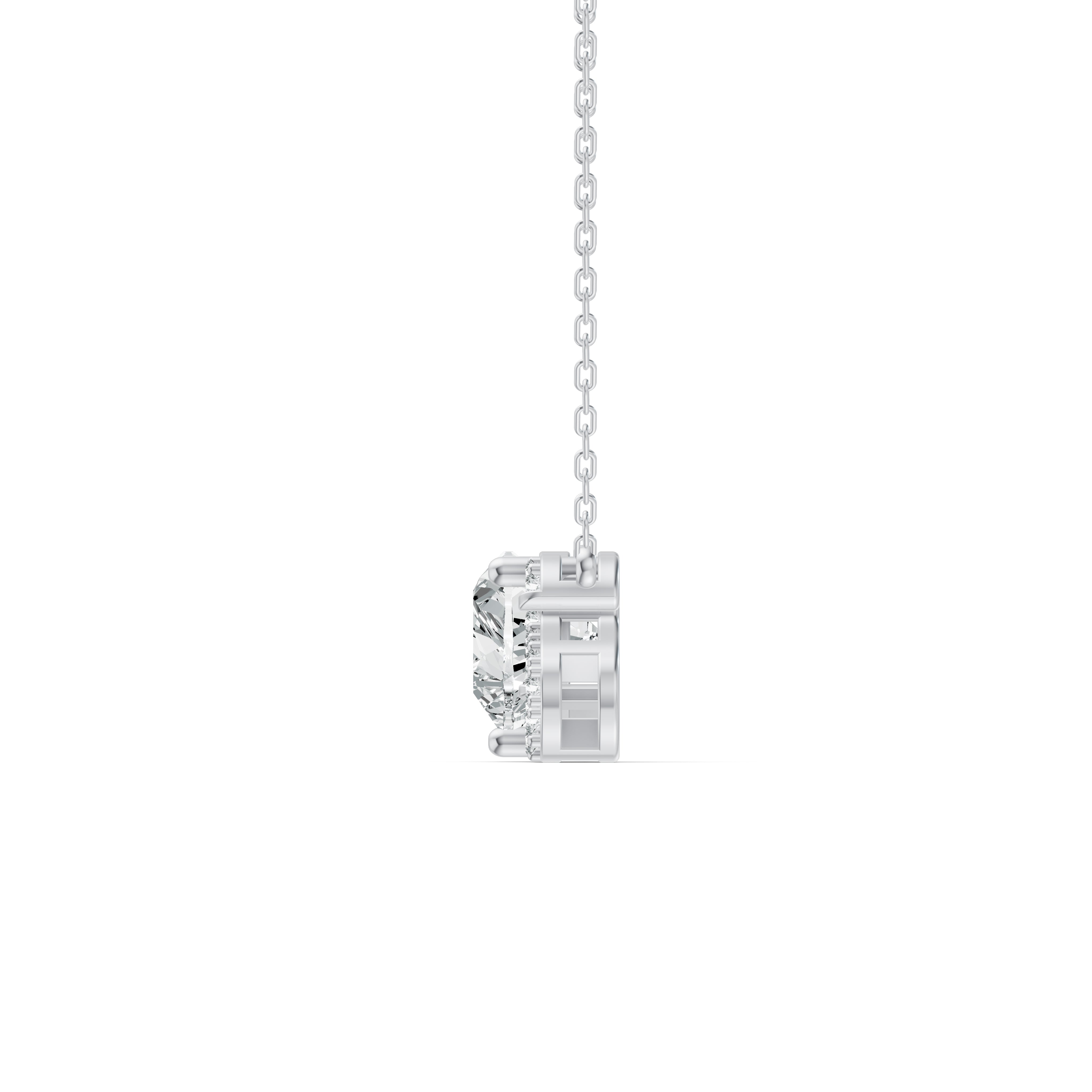 Solitaire Heart Initial Diamond Pendant with Chain