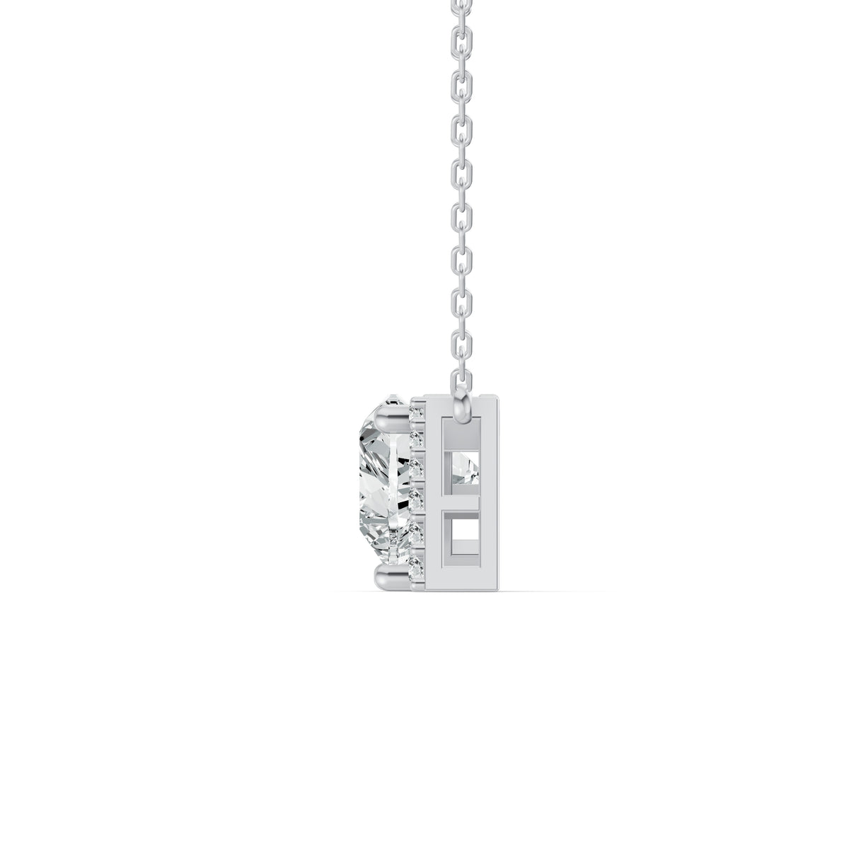 Solitaire Heart Initial Diamond Pendant with Chain