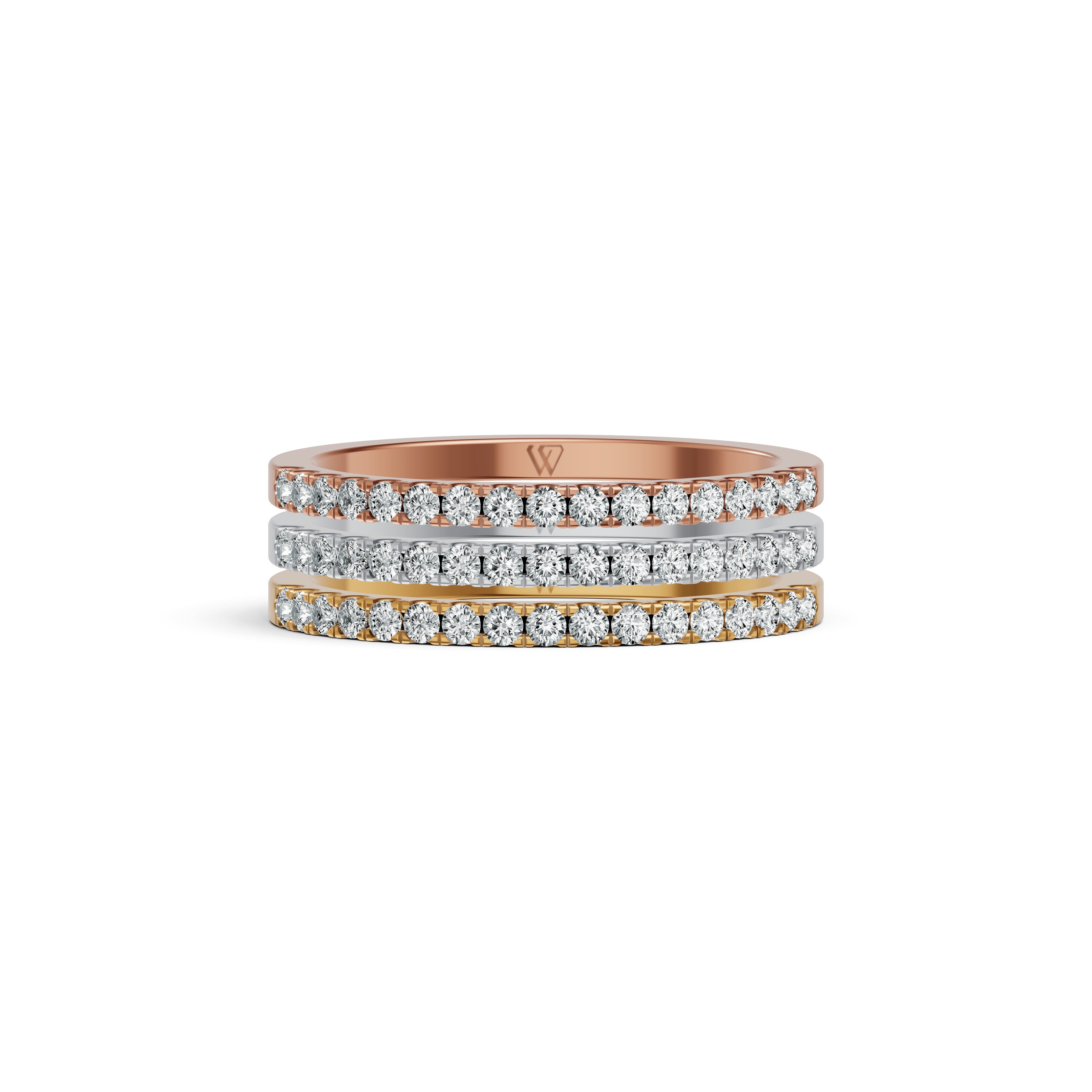 Triple Tone Diamond Band