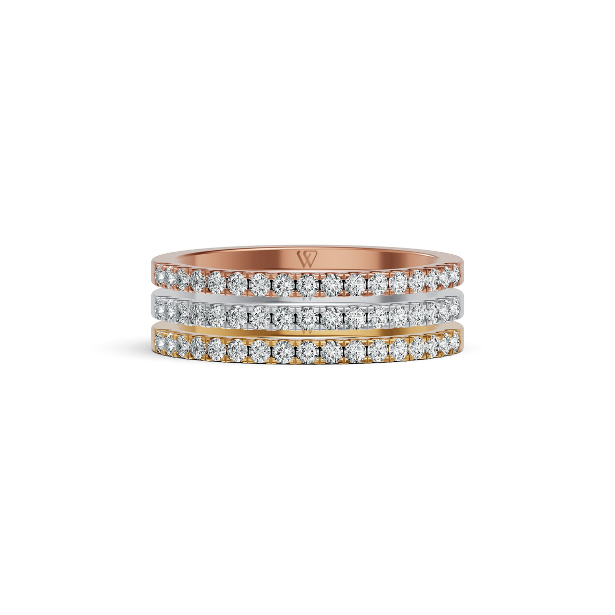 Triple Tone Diamond Band