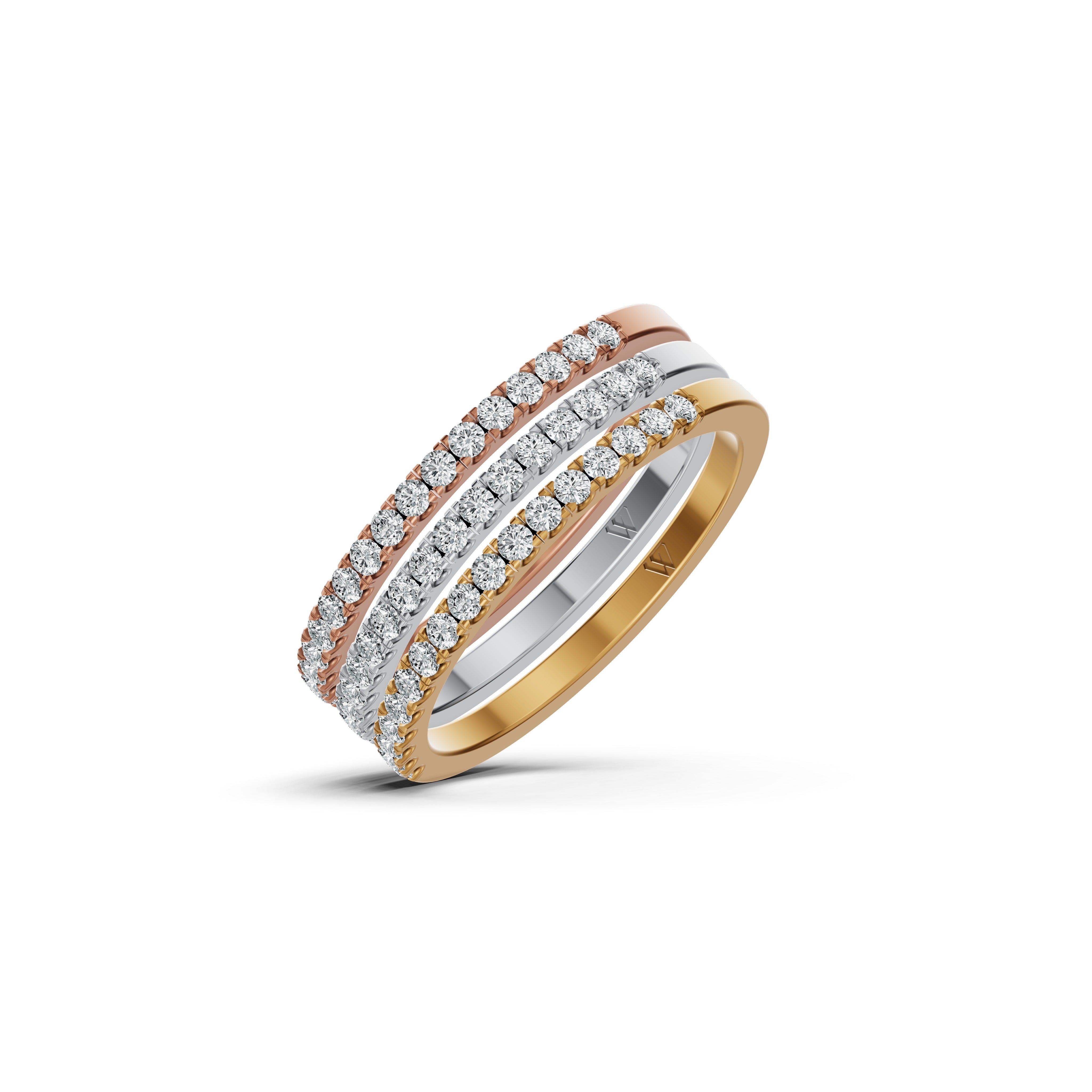 Triple Tone Diamond Band