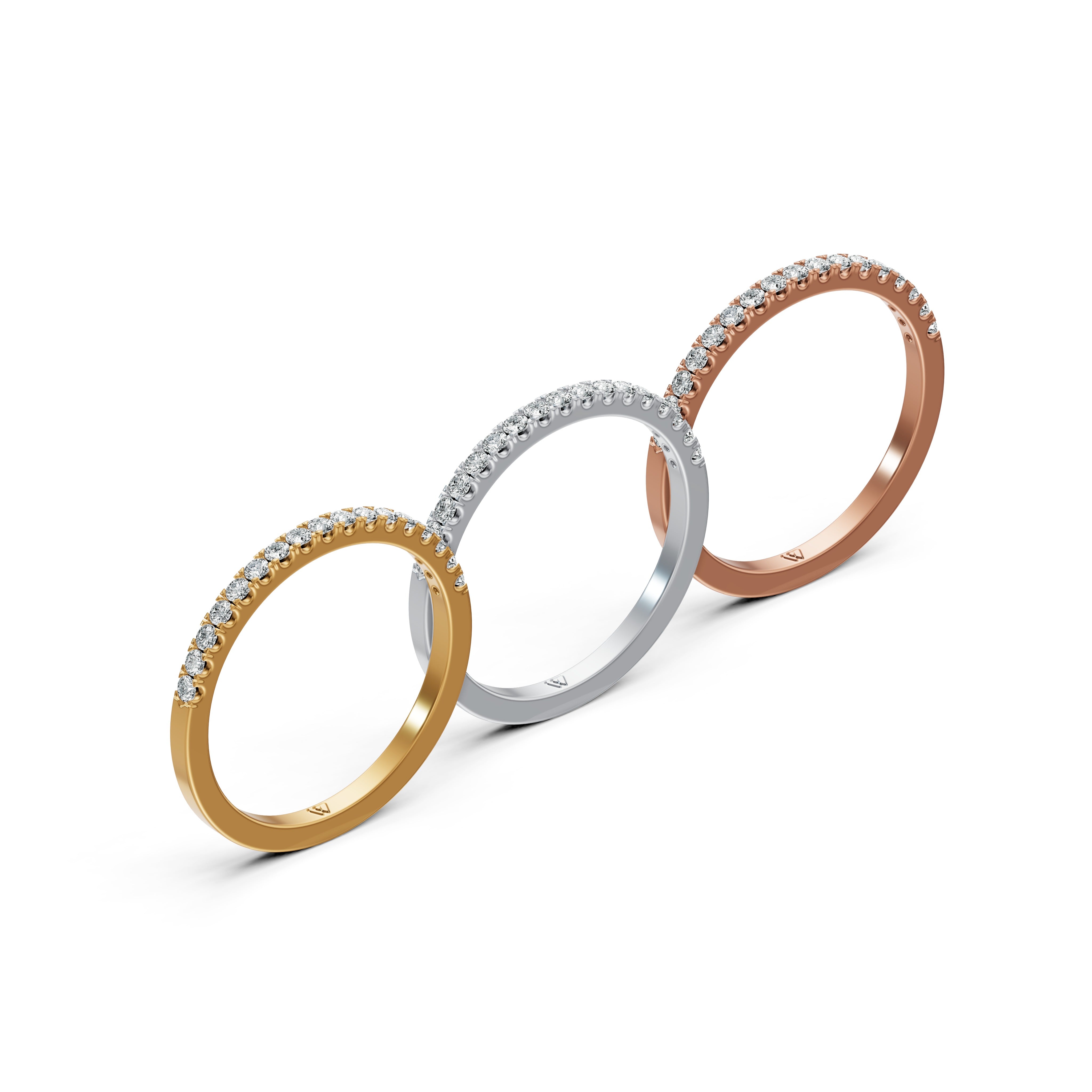 Triple Tone Diamond Band