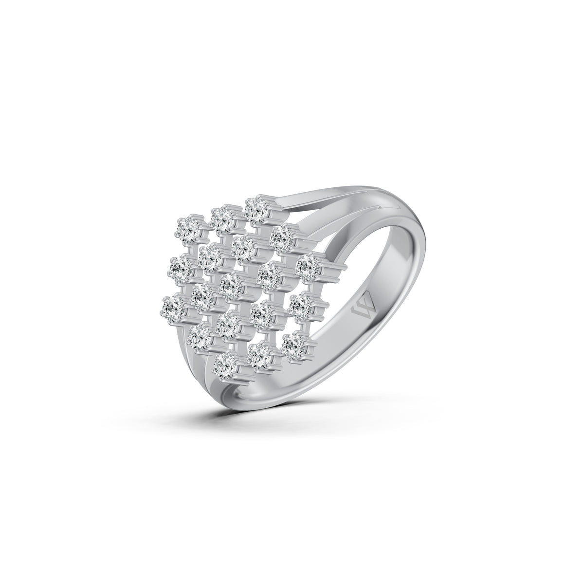 Interlocking Criss Cross Diamond Ring