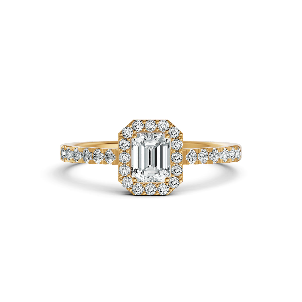 The Emerald Halo Diamond Ring