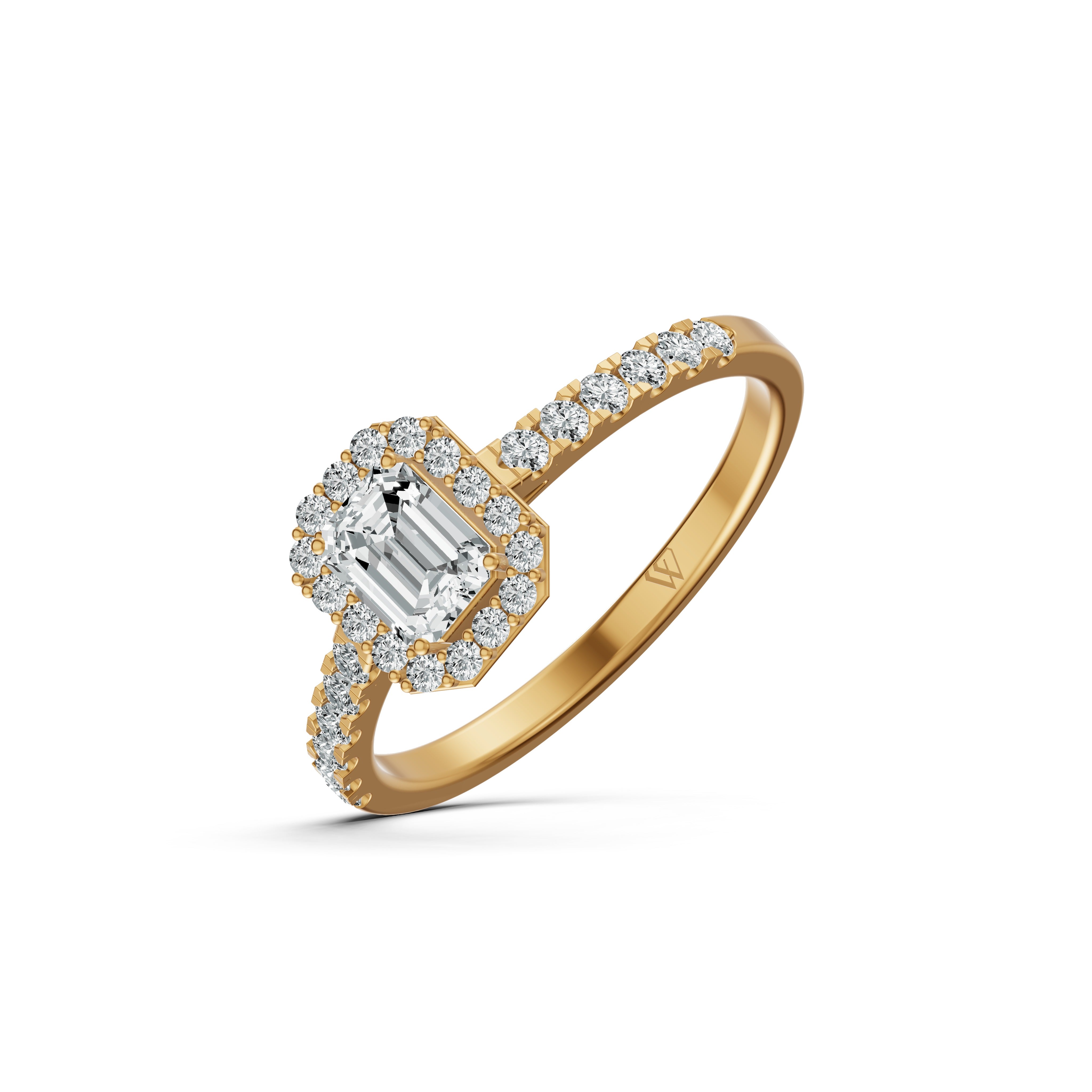 The Emerald Halo Diamond Ring