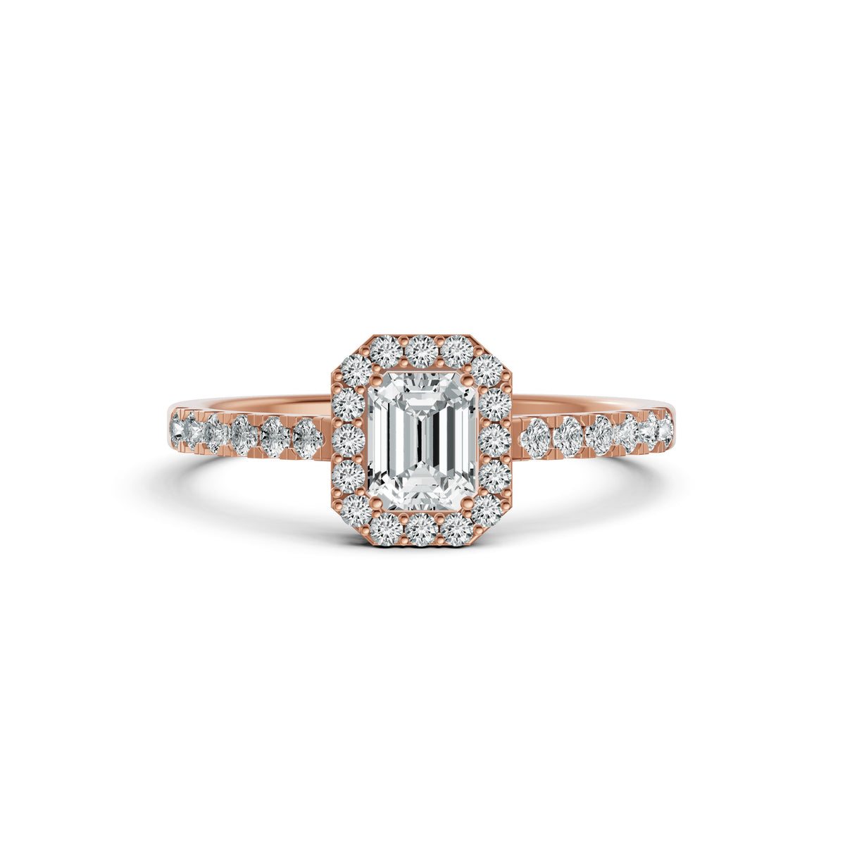 The Emerald Halo Diamond Ring