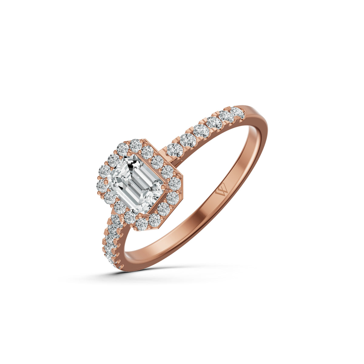 The Emerald Halo Diamond Ring