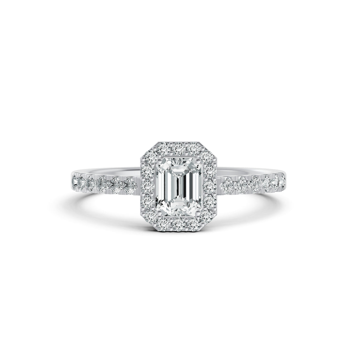 The Emerald Halo Diamond Ring