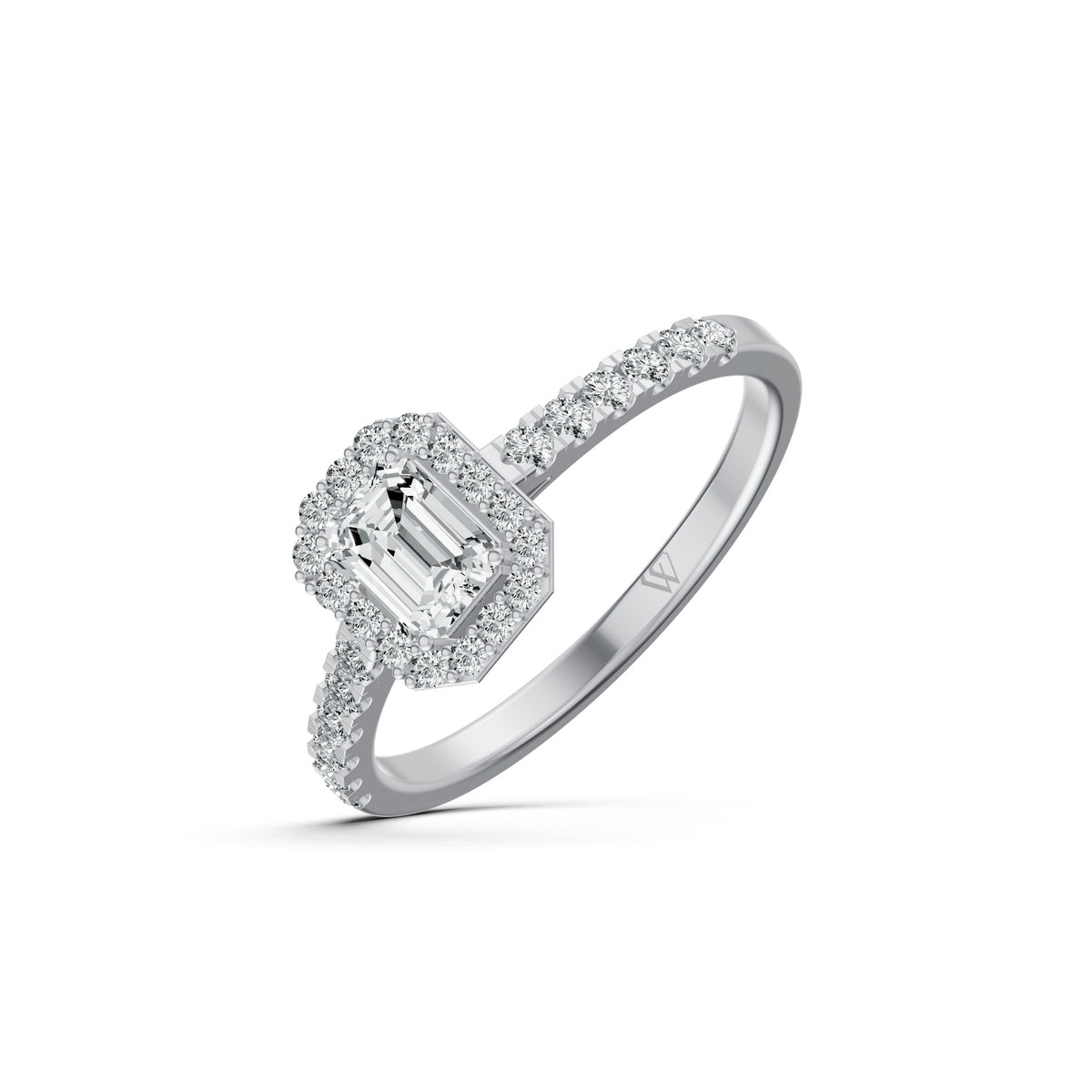 The Emerald Halo Diamond Ring