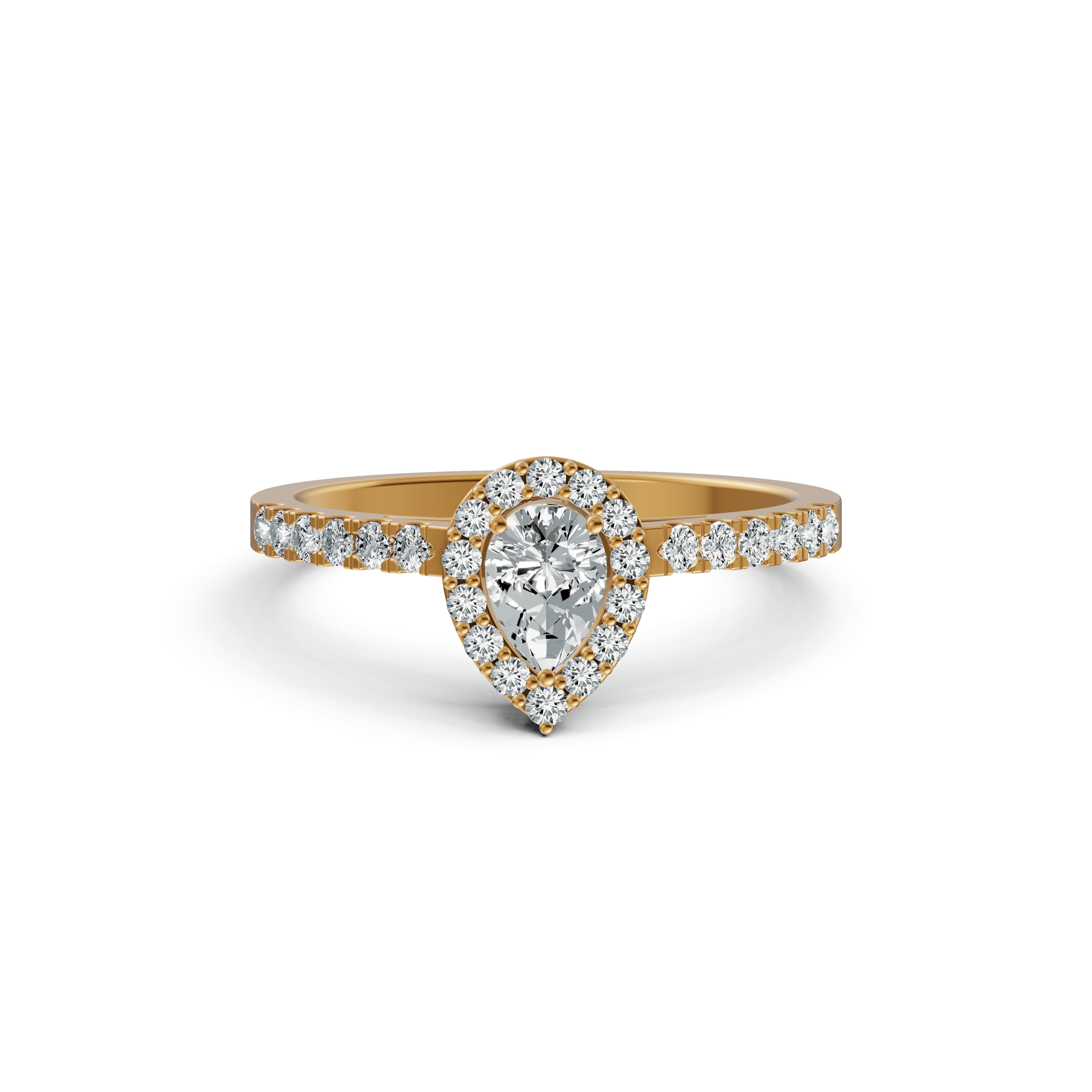 Sparkling Pear Halo Diamond Ring