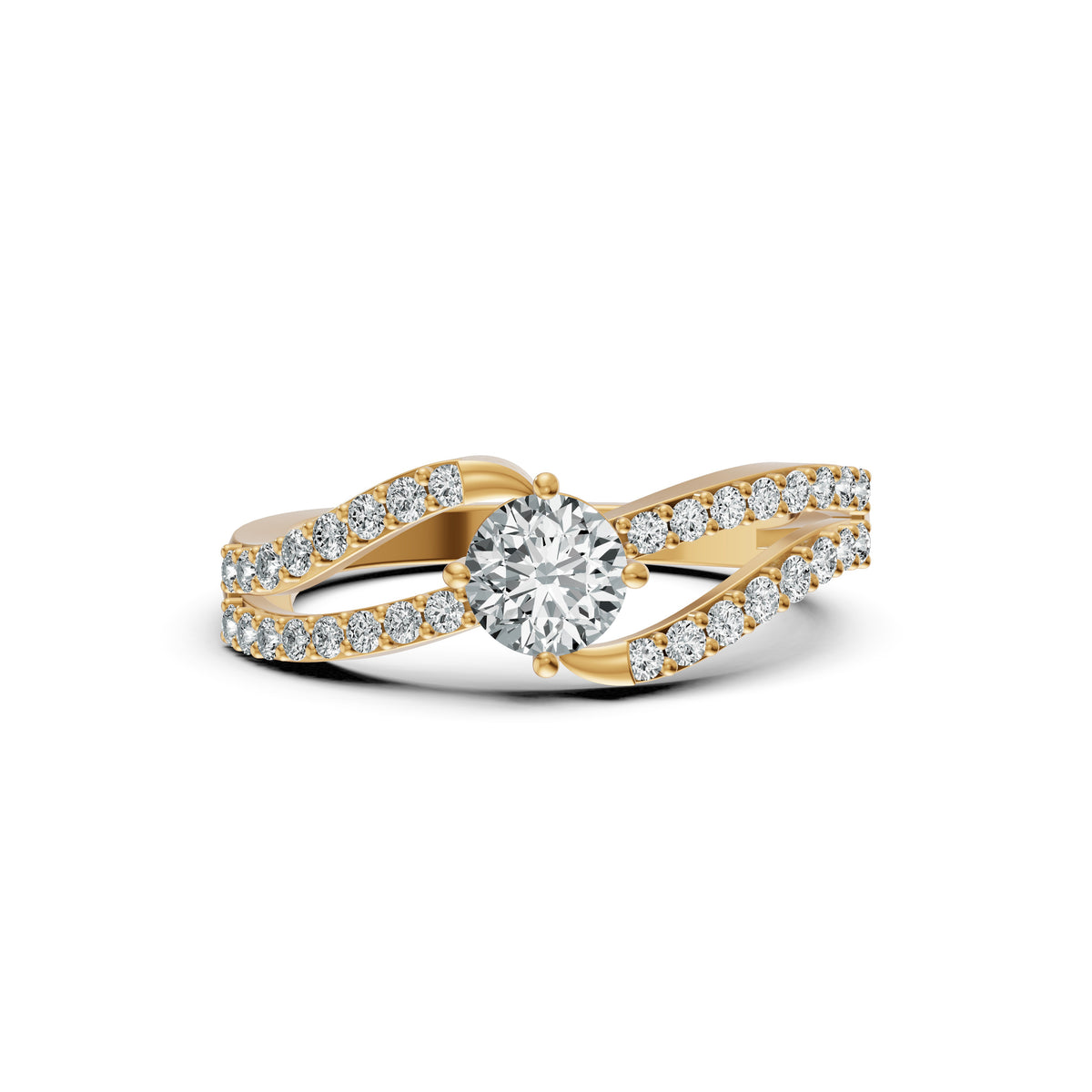Solitaire Crossover Diamond Ring