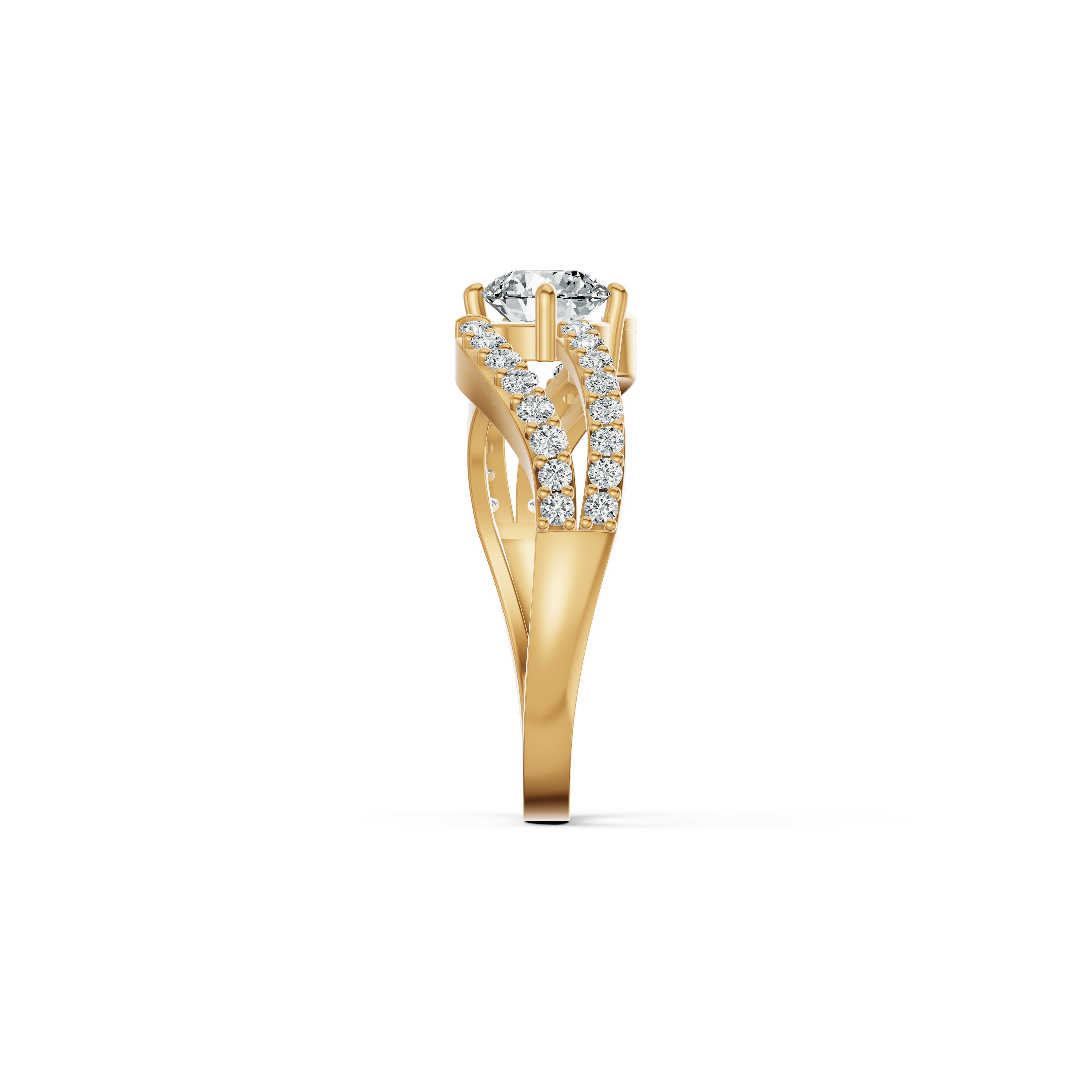 Solitaire Crossover Diamond Ring
