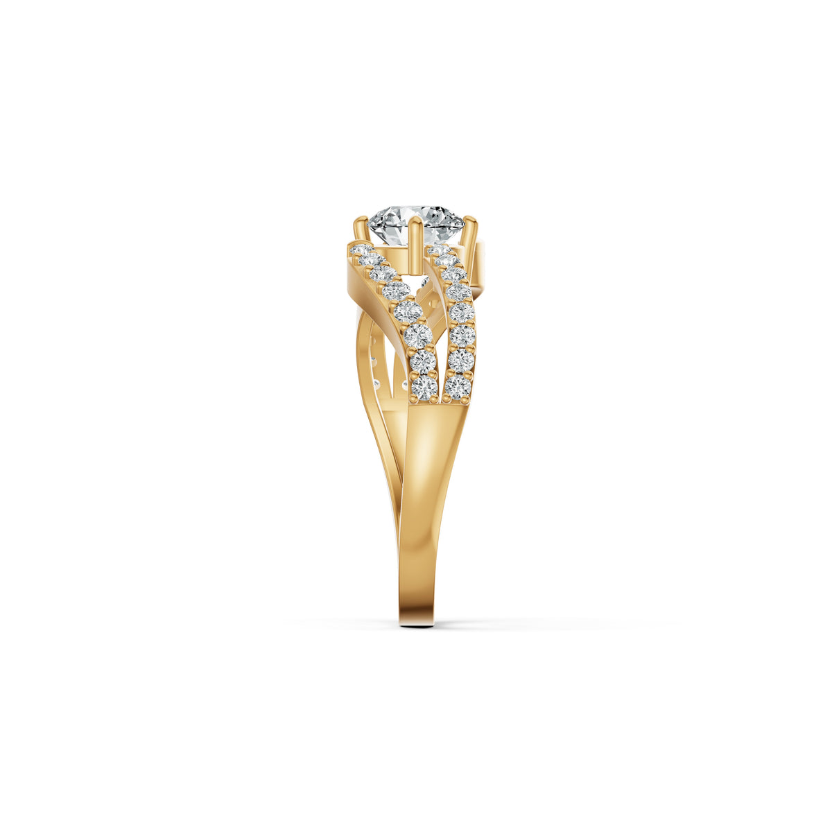 Solitaire Crossover Diamond Ring