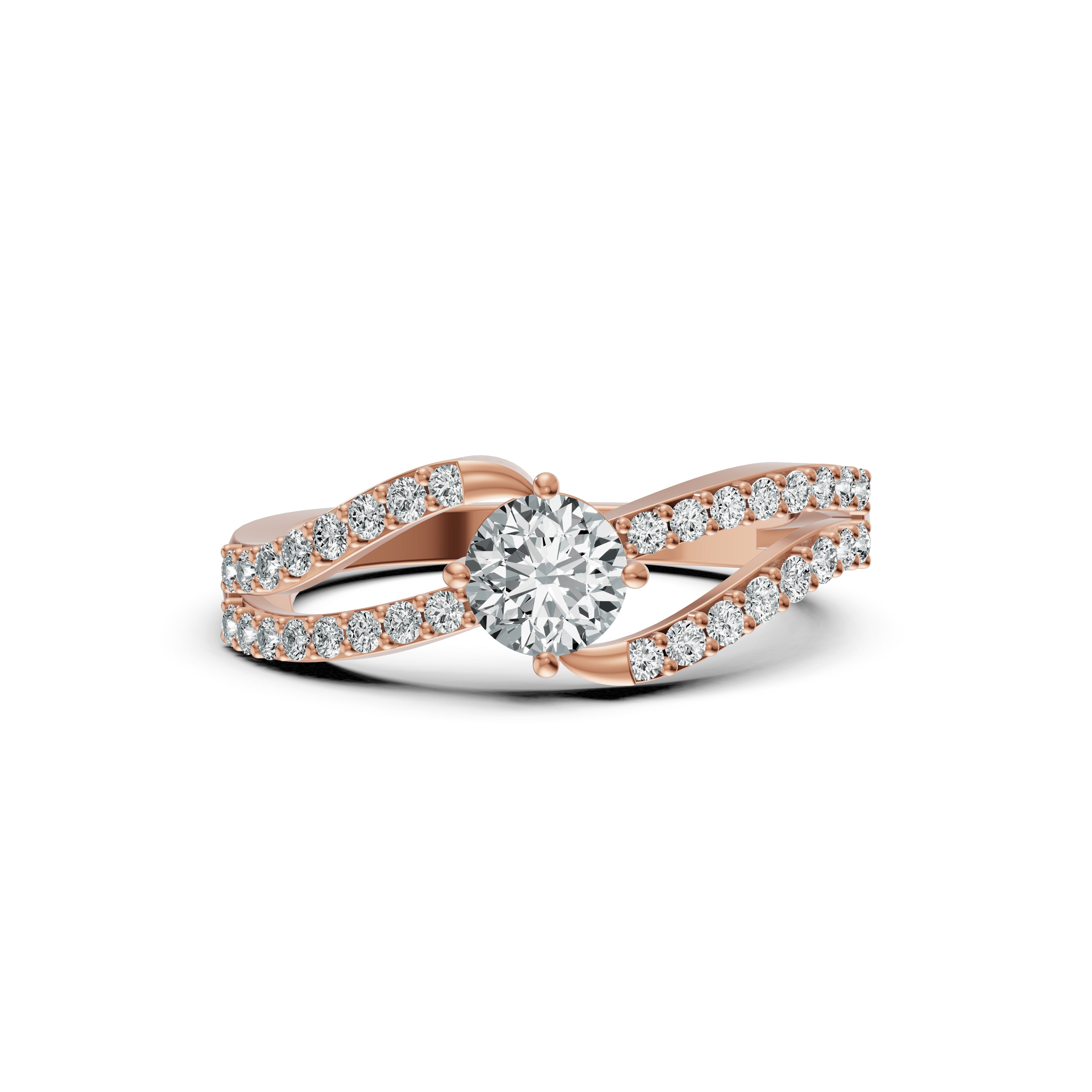 Solitaire Crossover Diamond Ring