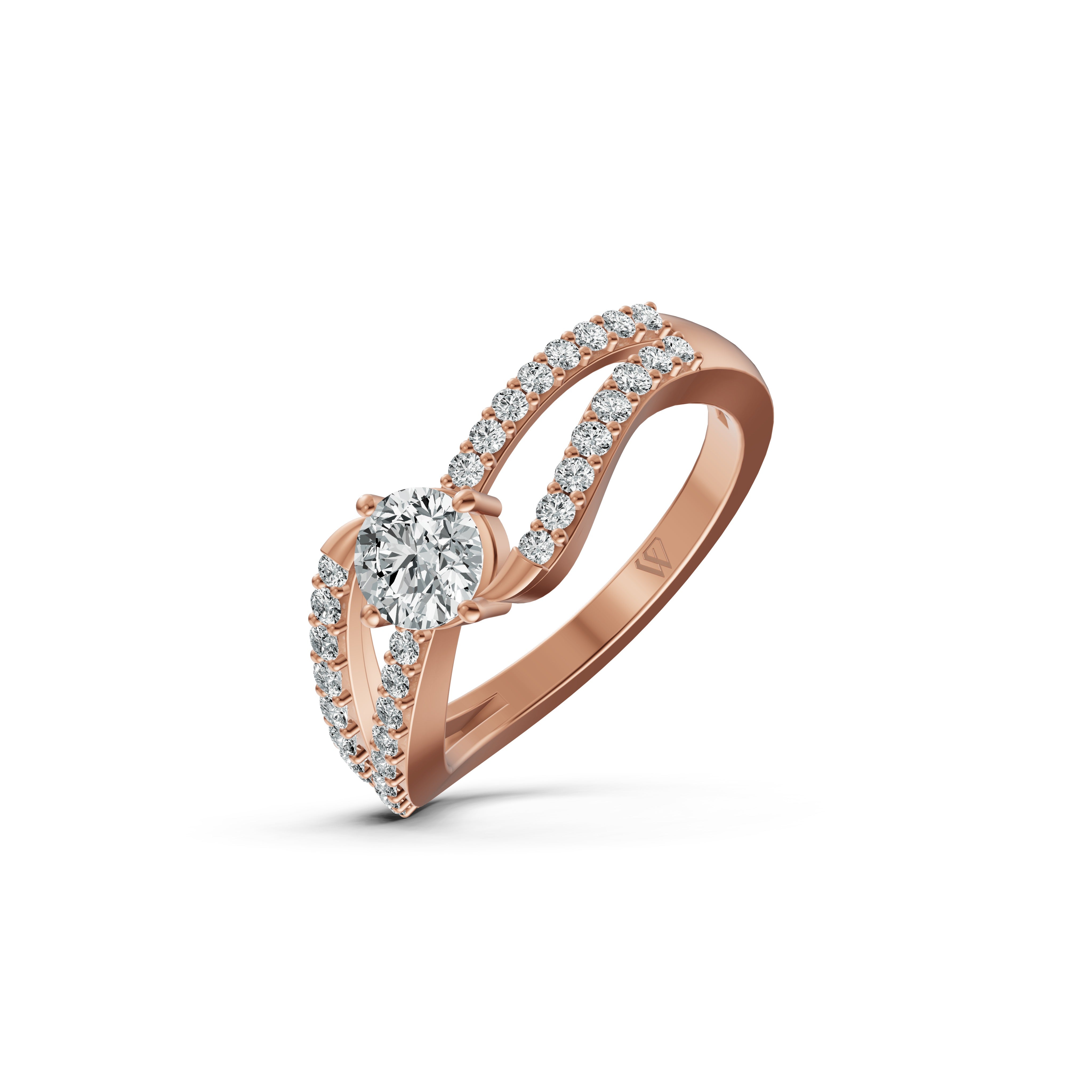 Solitaire Crossover Diamond Ring