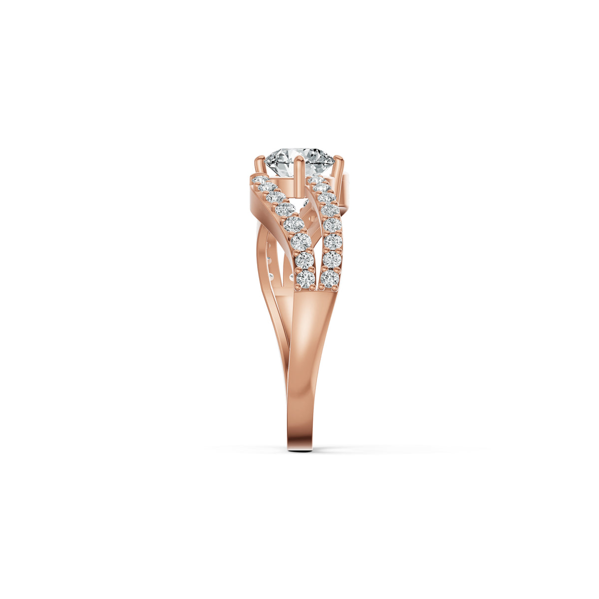 Solitaire Crossover Diamond Ring
