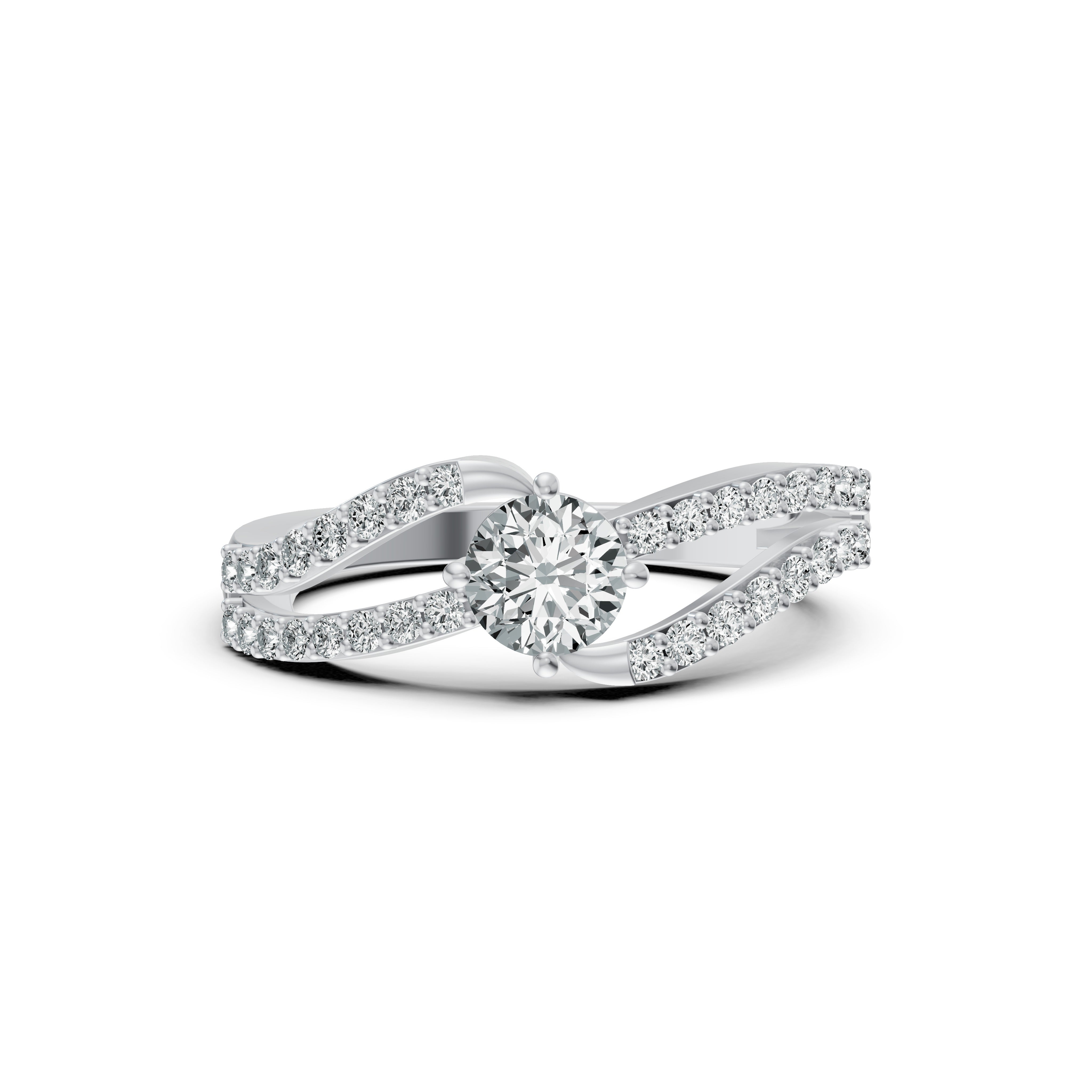 Solitaire Crossover Diamond Ring