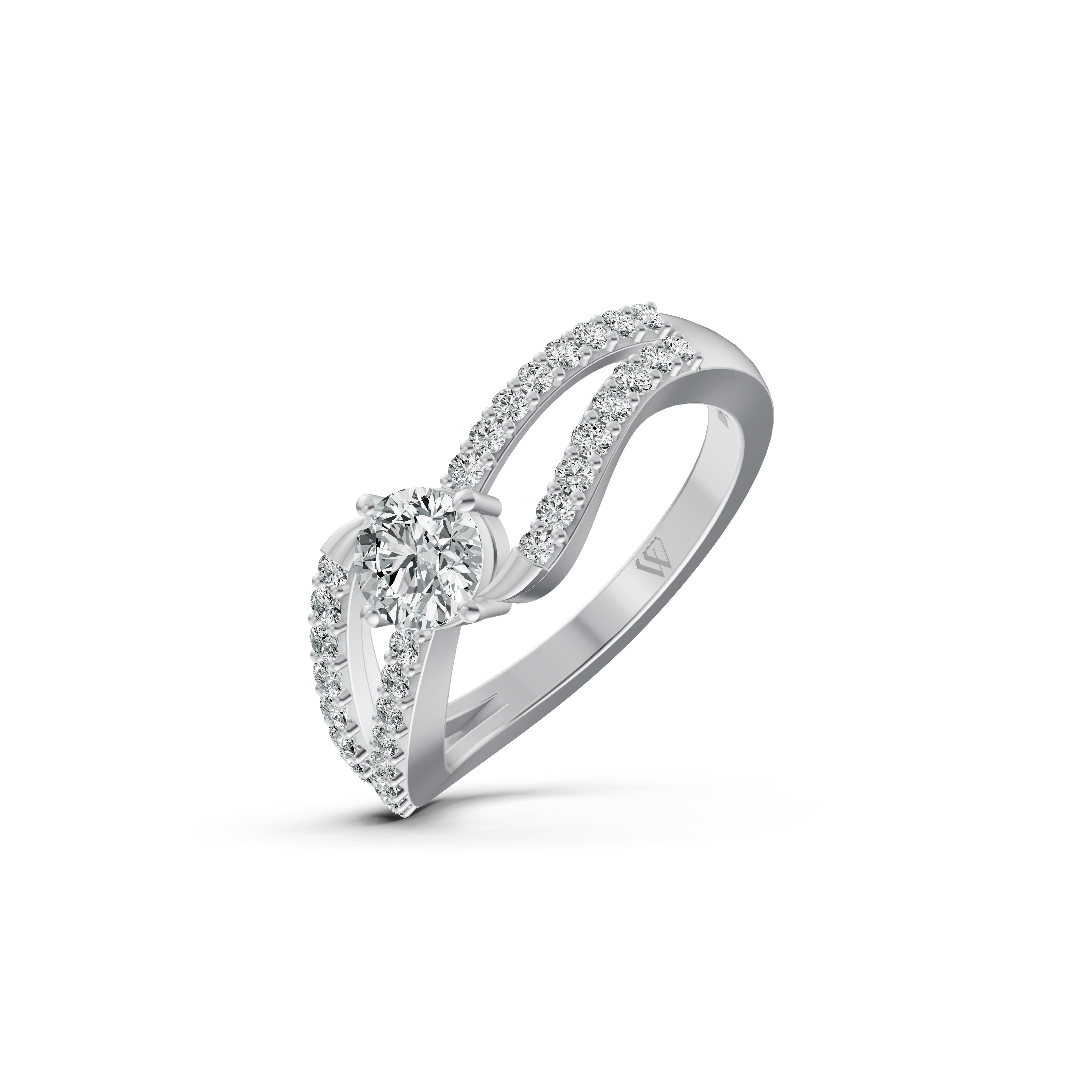 Solitaire Crossover Diamond Ring