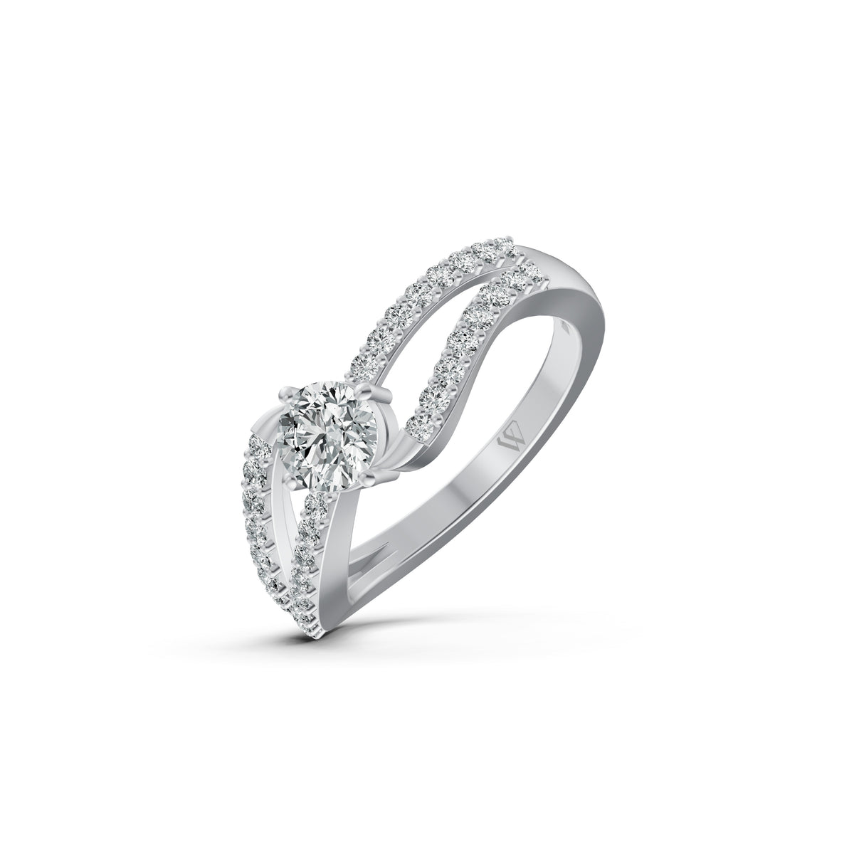 Solitaire Crossover Diamond Ring
