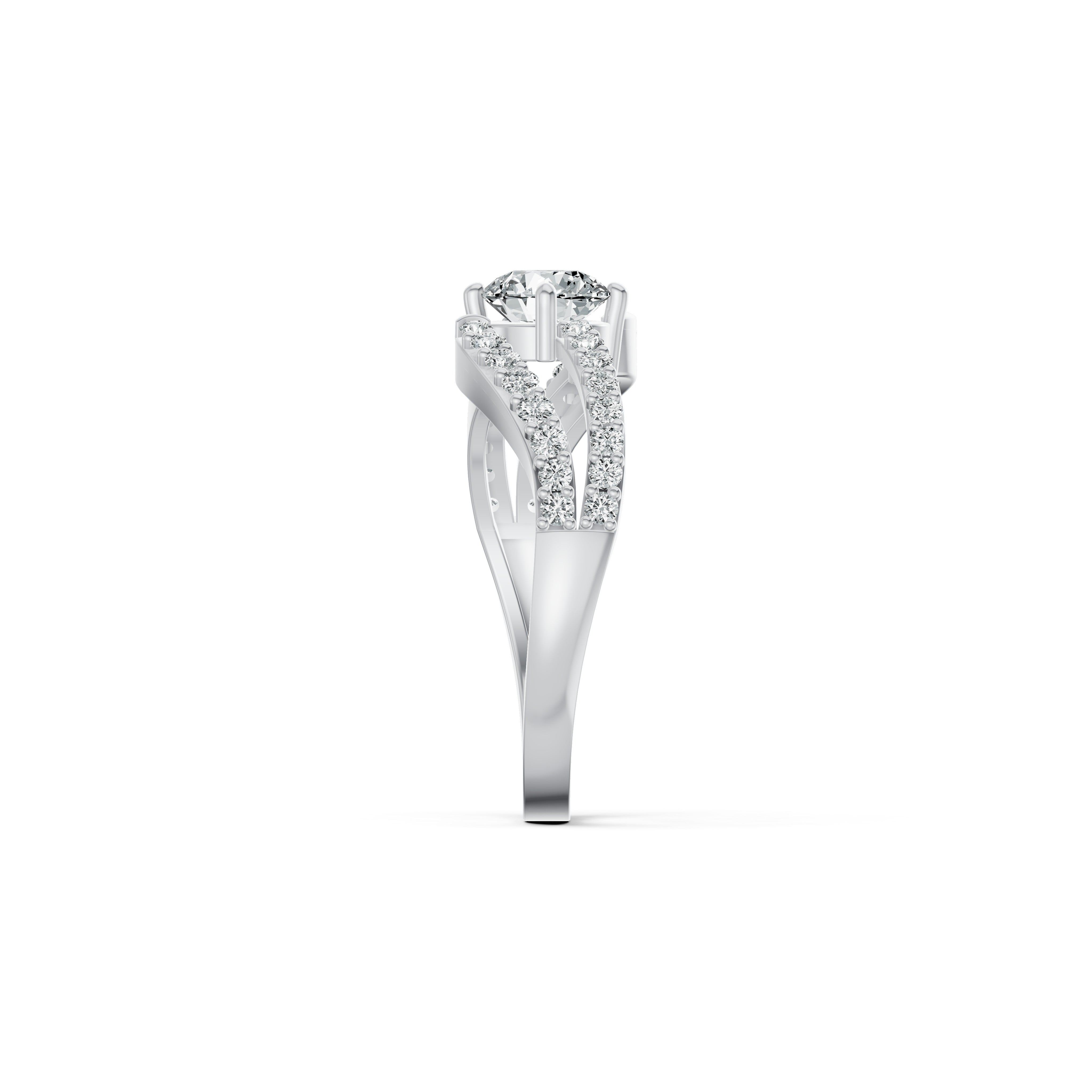 Solitaire Crossover Diamond Ring