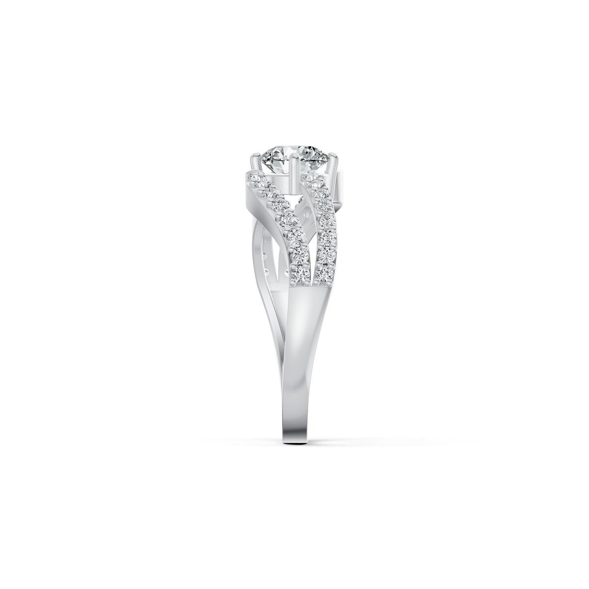 Solitaire Crossover Diamond Ring