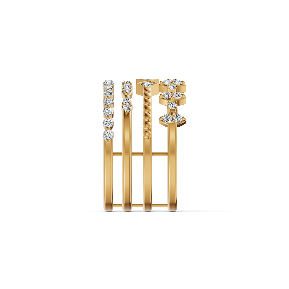 Stackable Geometric Diamond Ring