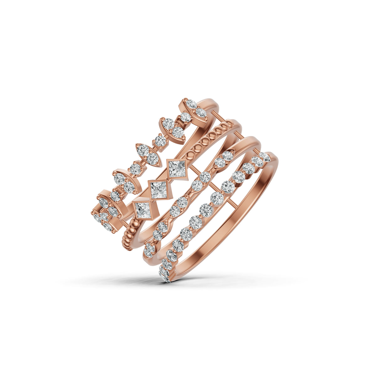 Stackable Geometric Diamond Ring