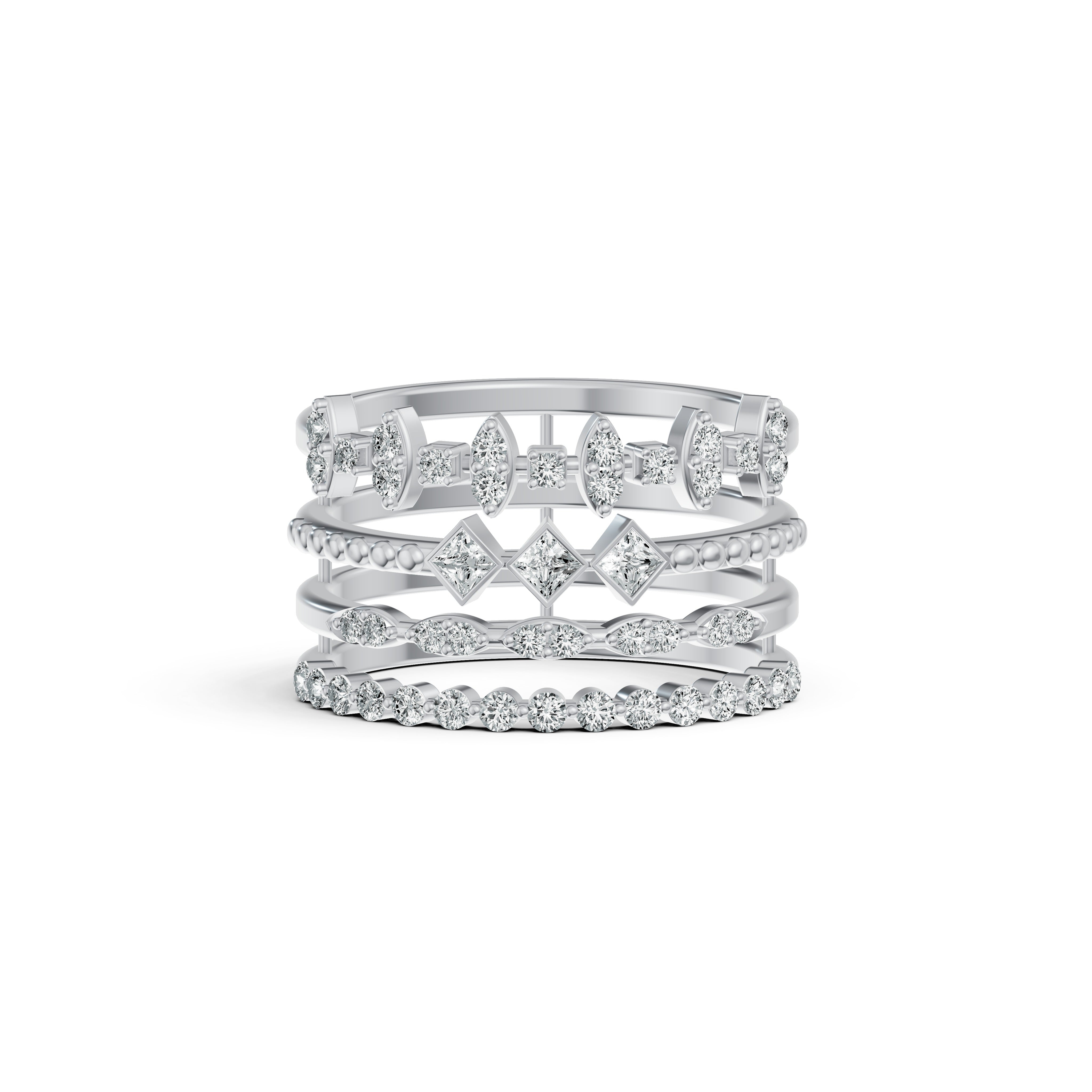 Stackable Geometric Diamond Ring