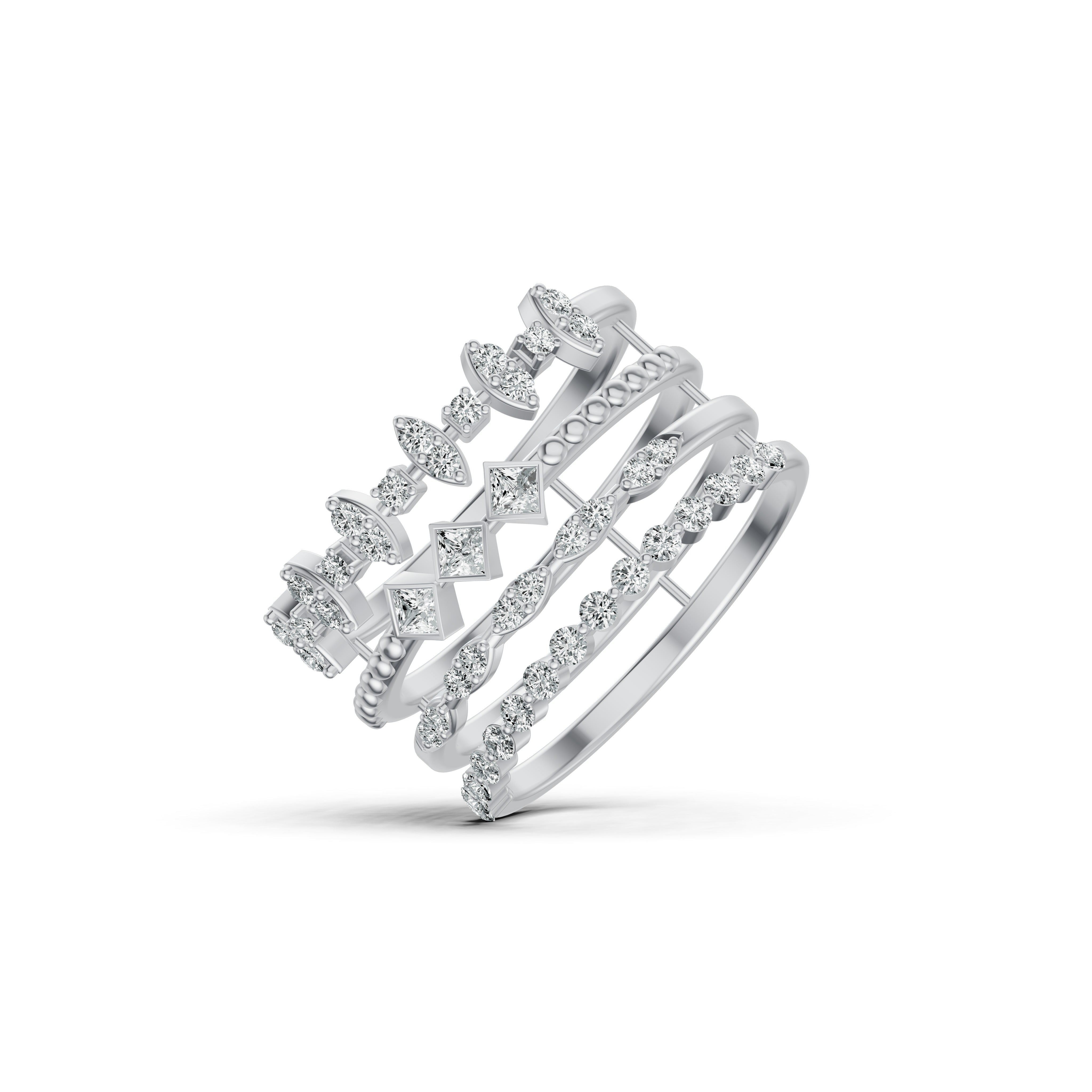 Stackable Geometric Diamond Ring