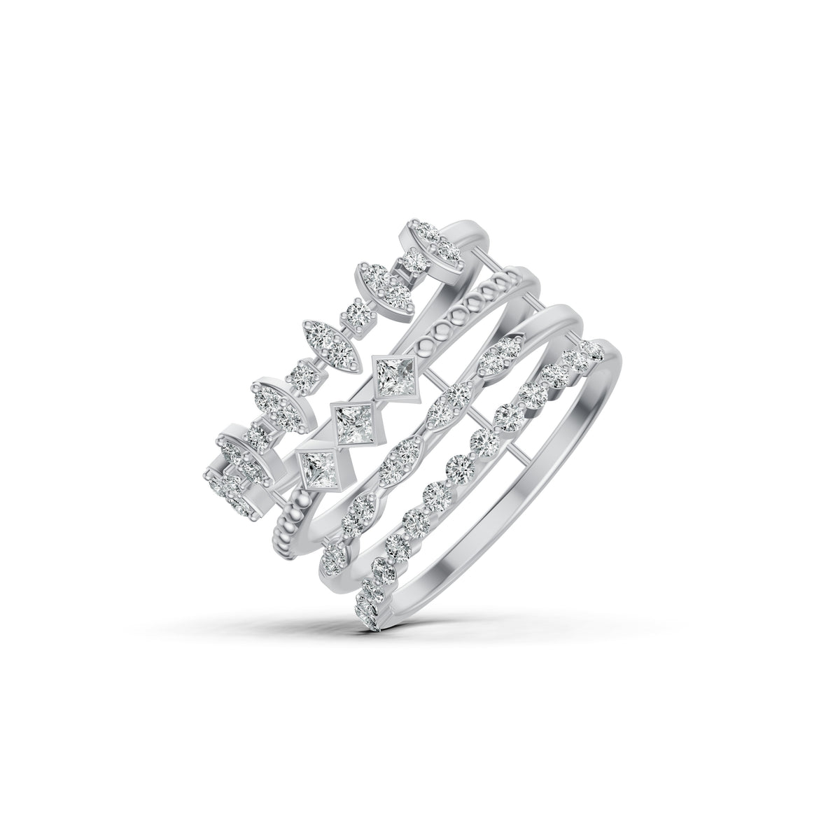 Stackable Geometric Diamond Ring