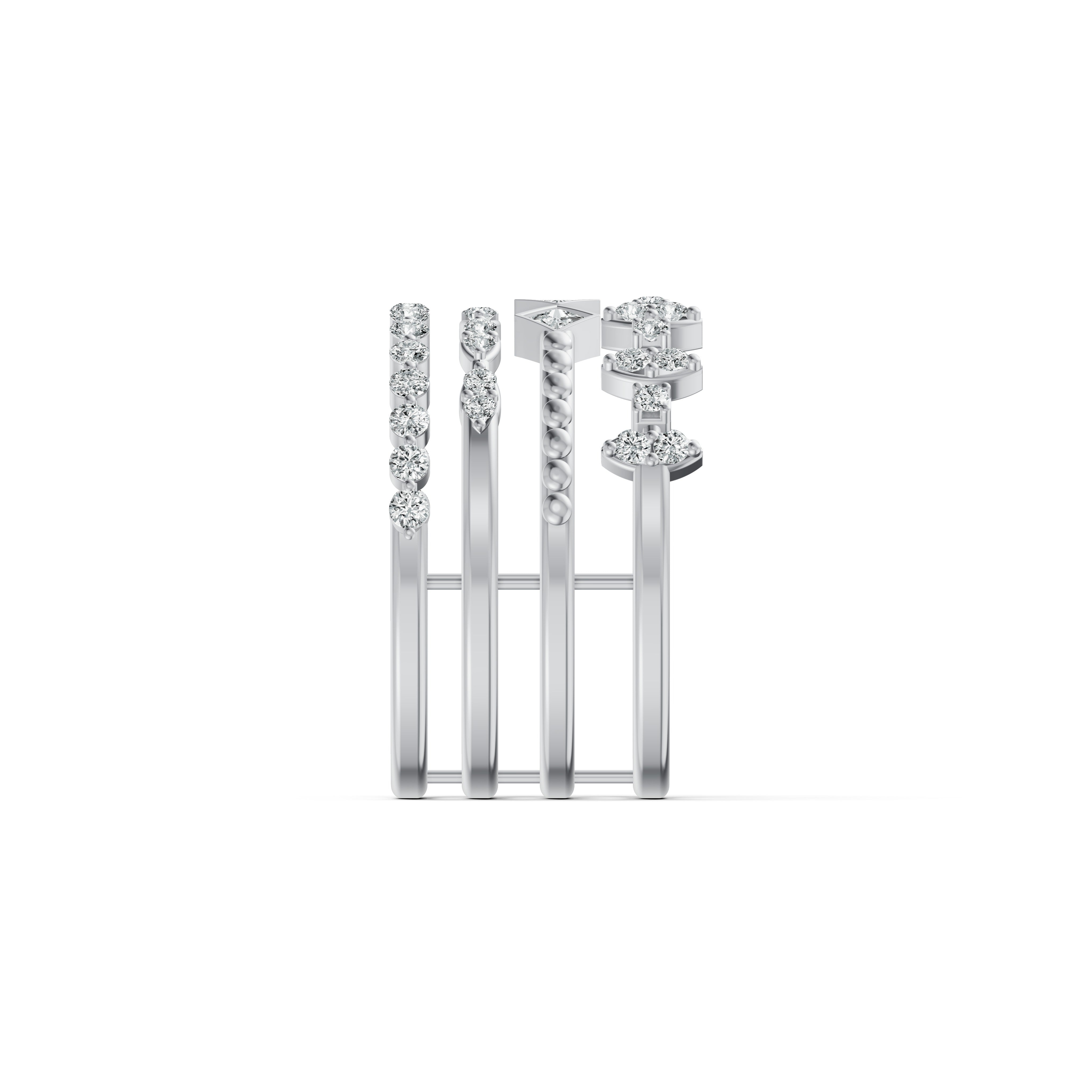 Stackable Geometric Diamond Ring