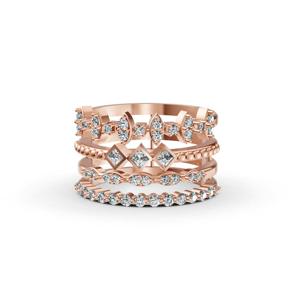 Stackable Geometric Diamond Ring