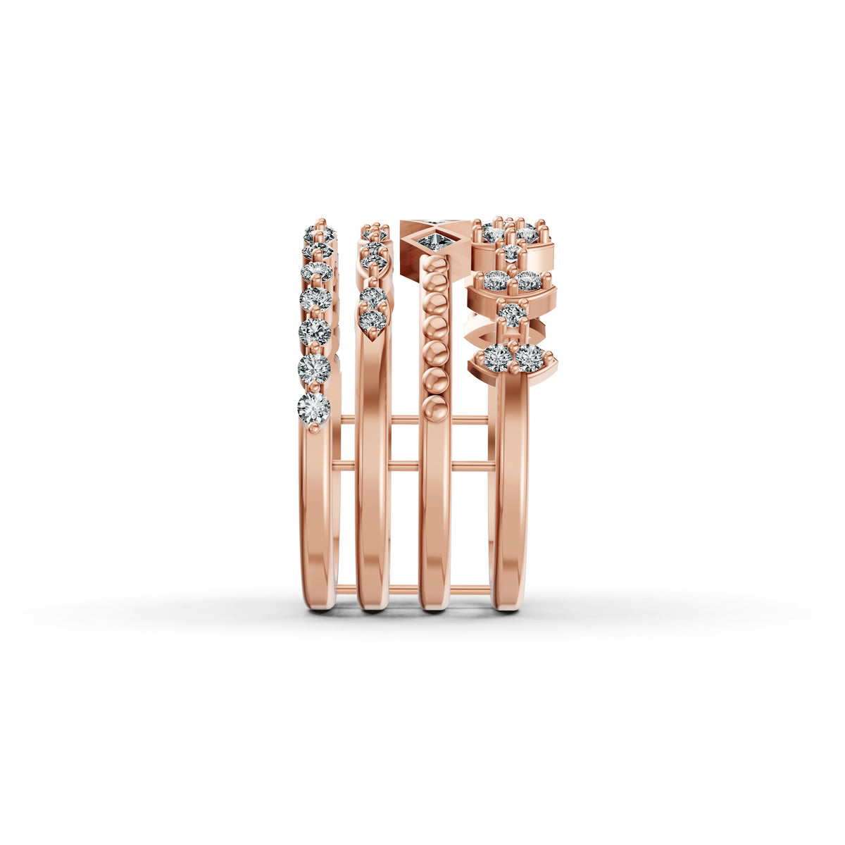 Stackable Geometric Diamond Ring