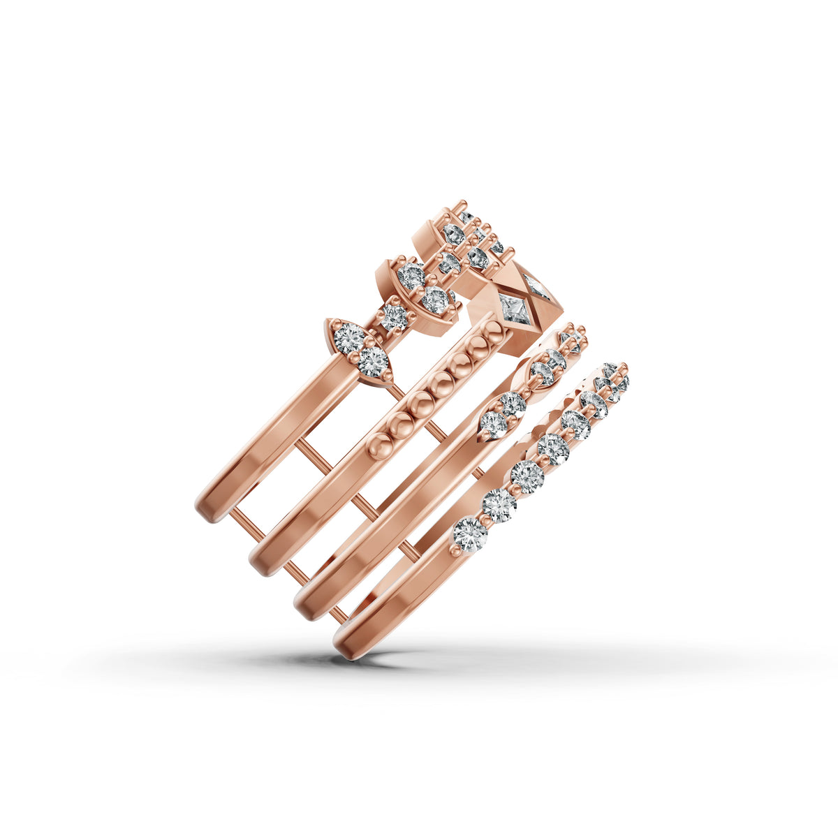 Stackable Geometric Diamond Ring