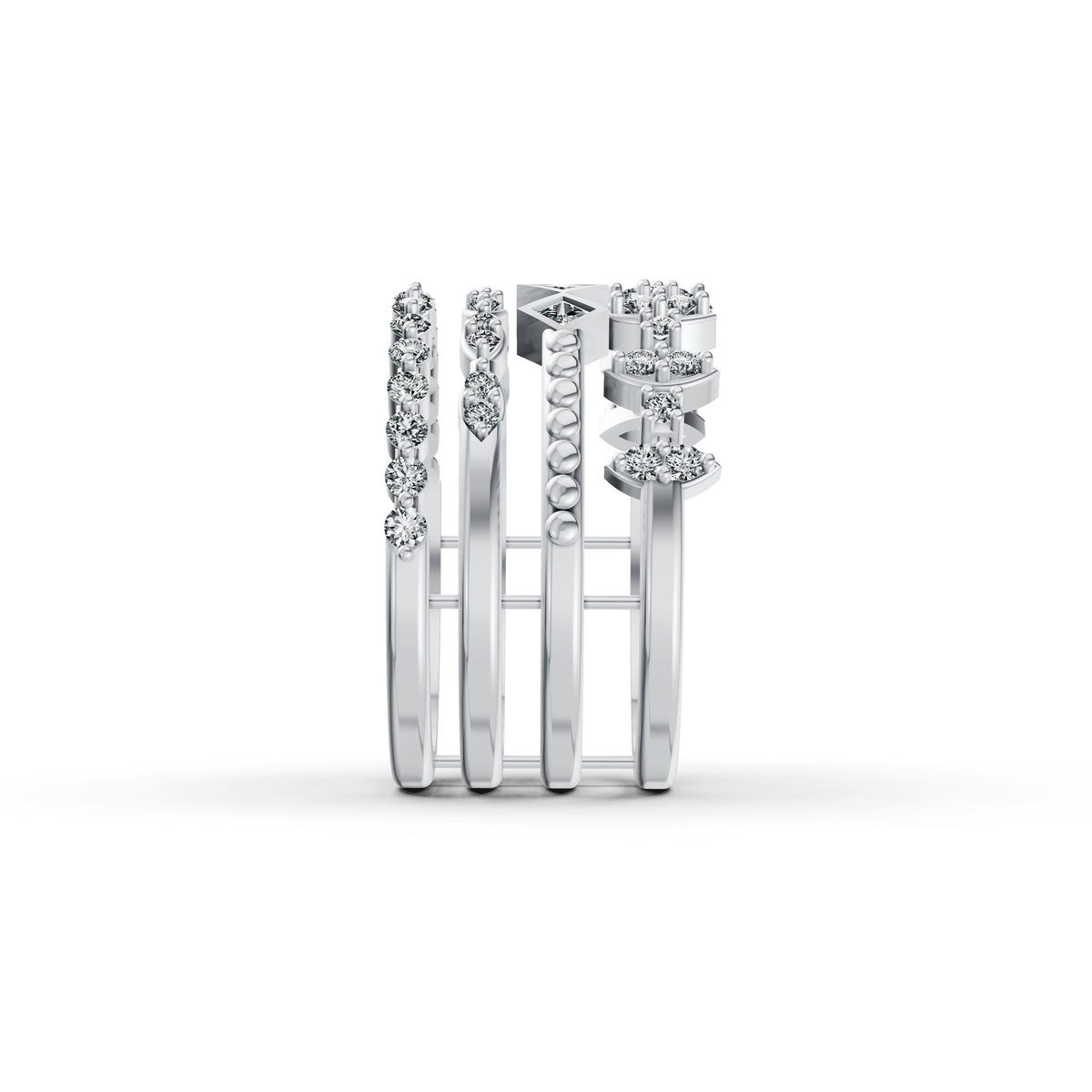 Stackable Geometric Diamond Ring