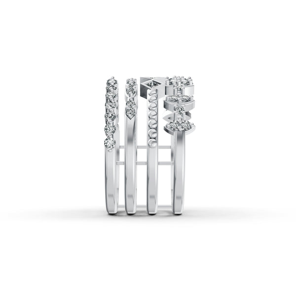 Stackable Geometric Diamond Ring