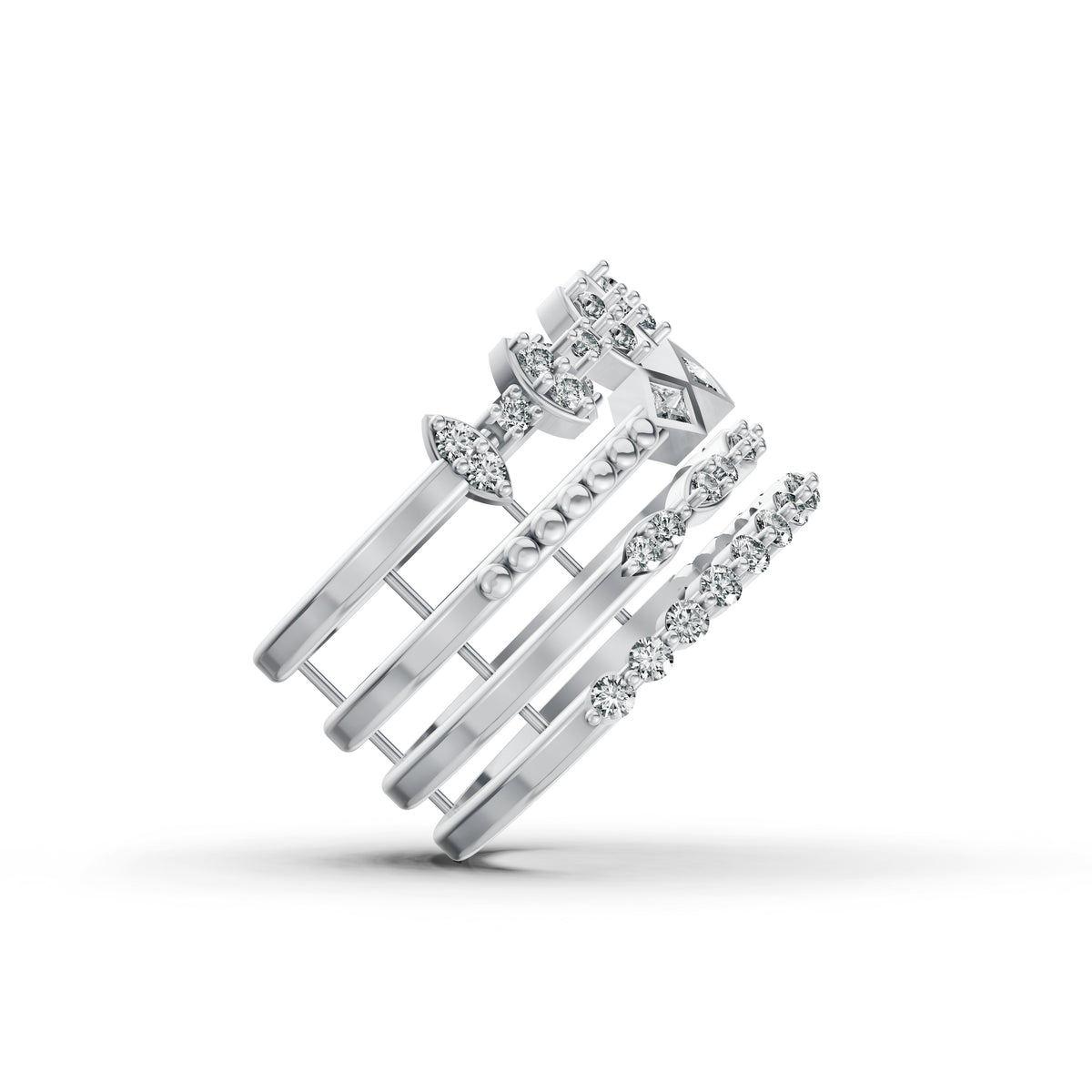 Stackable Geometric Diamond Ring